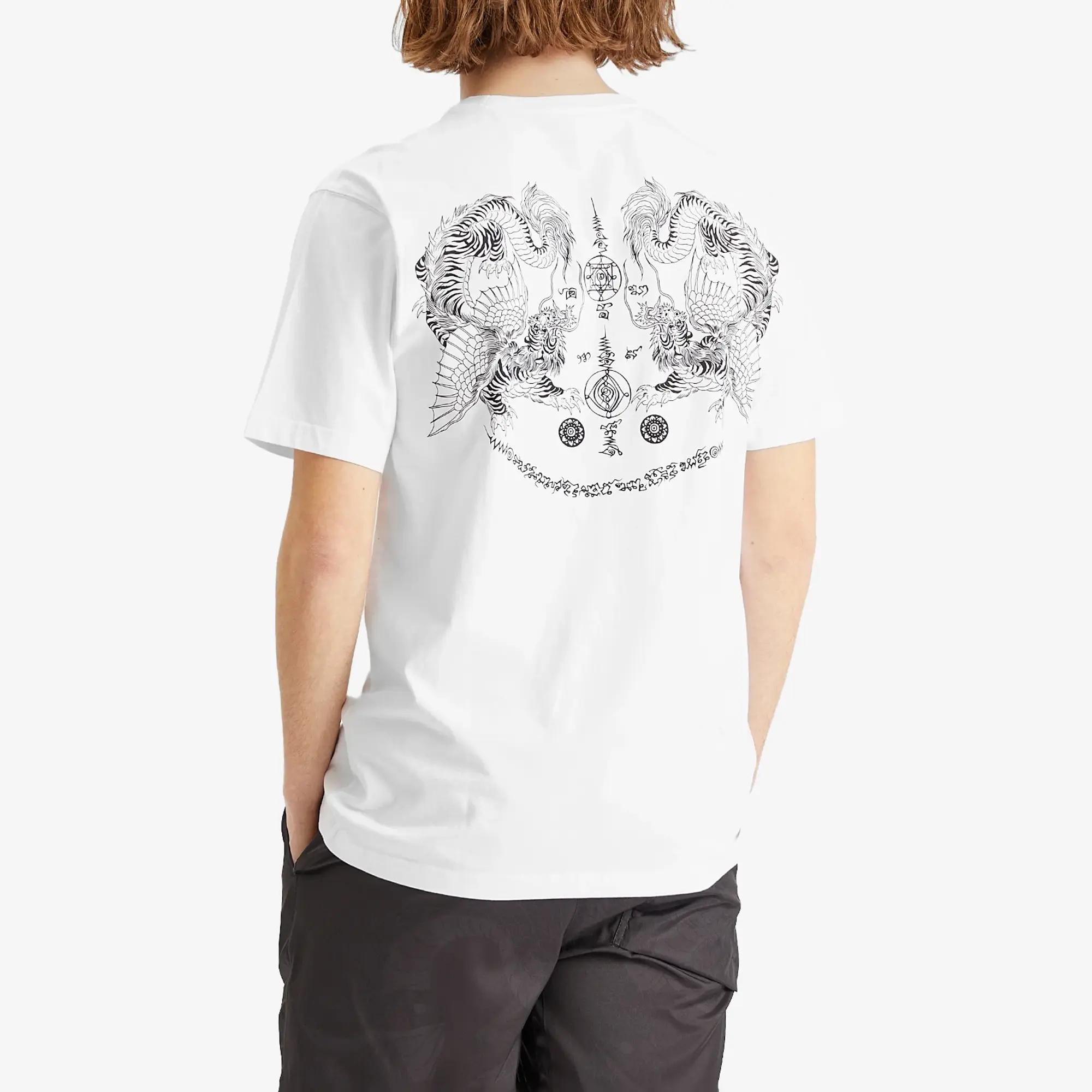 Maharishi Men's Muay Thai Tiger Dragon T-Shirt White