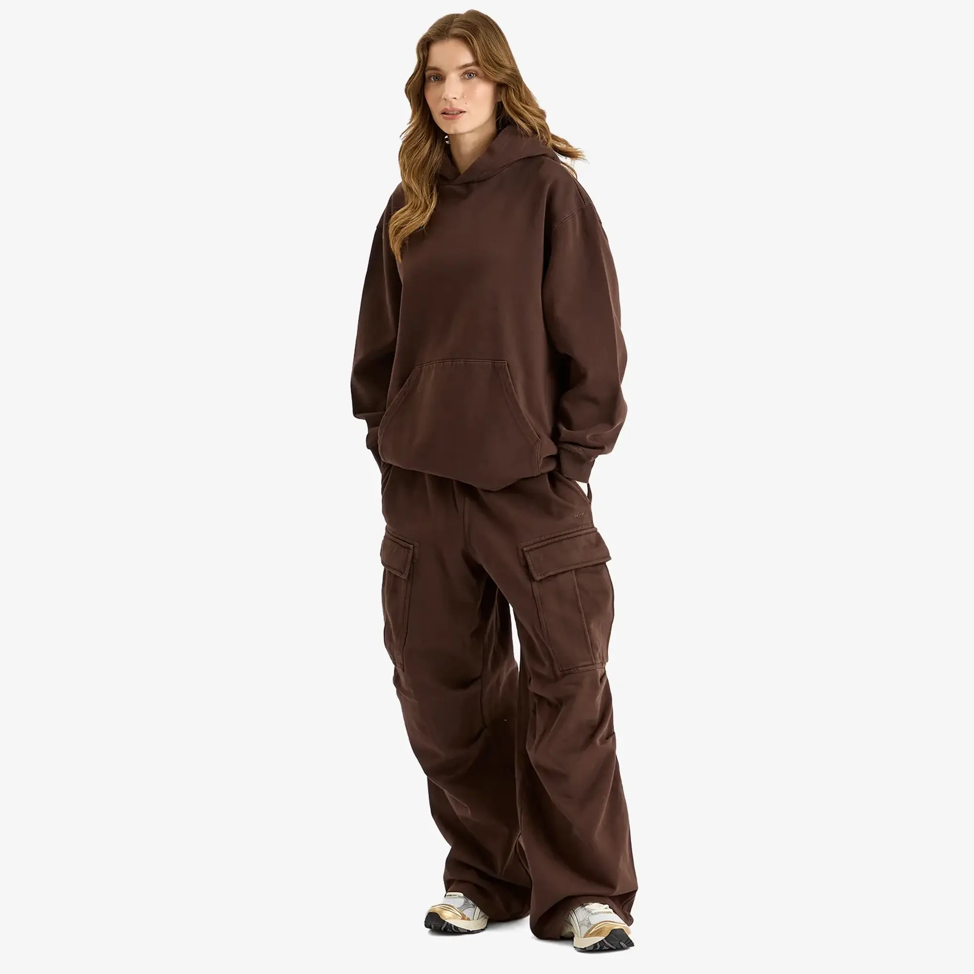 SKIMS Women's Boyfriend Fleece Pullover Hoodie Espresso