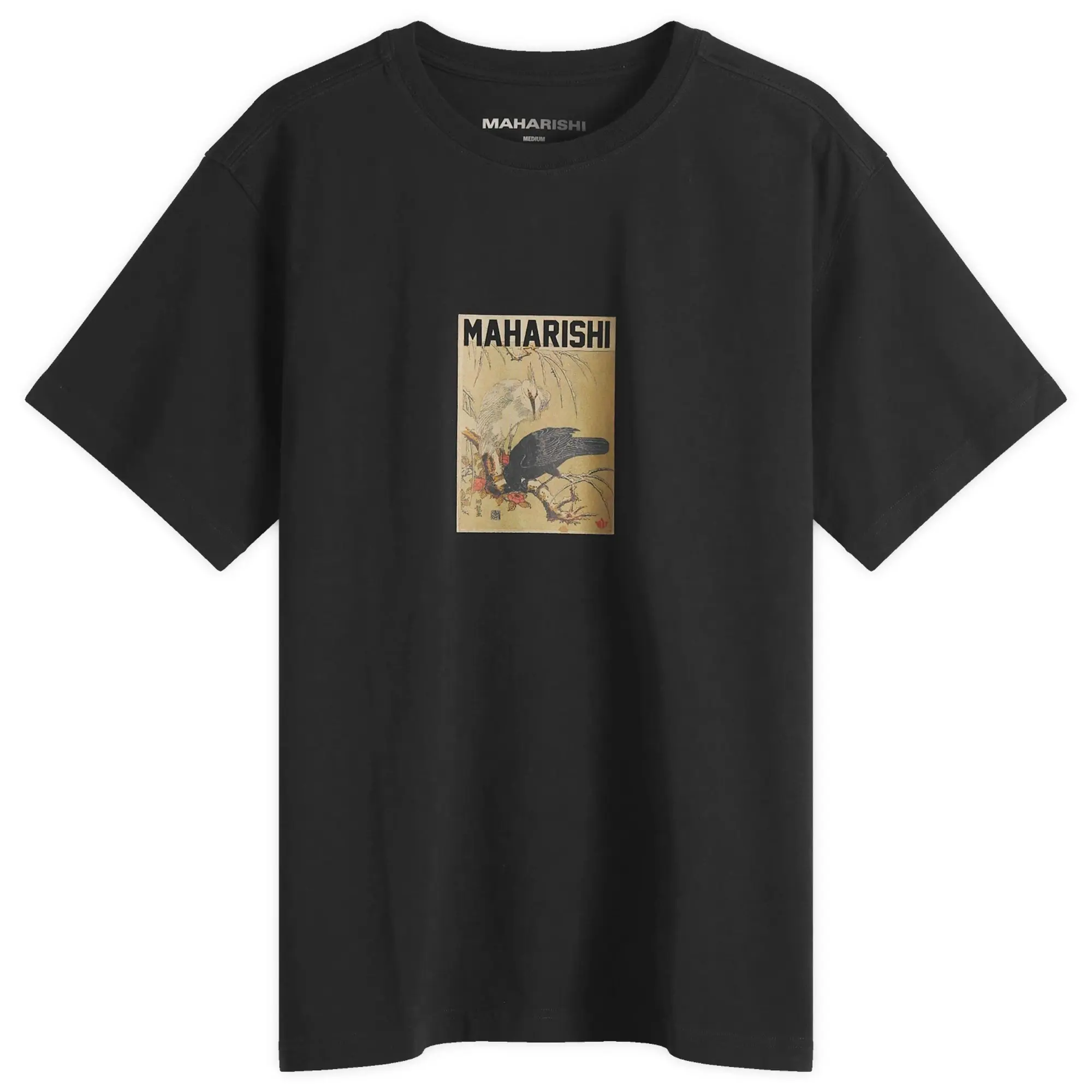Maharishi Men's Black Crow White Heron T-Shirt
