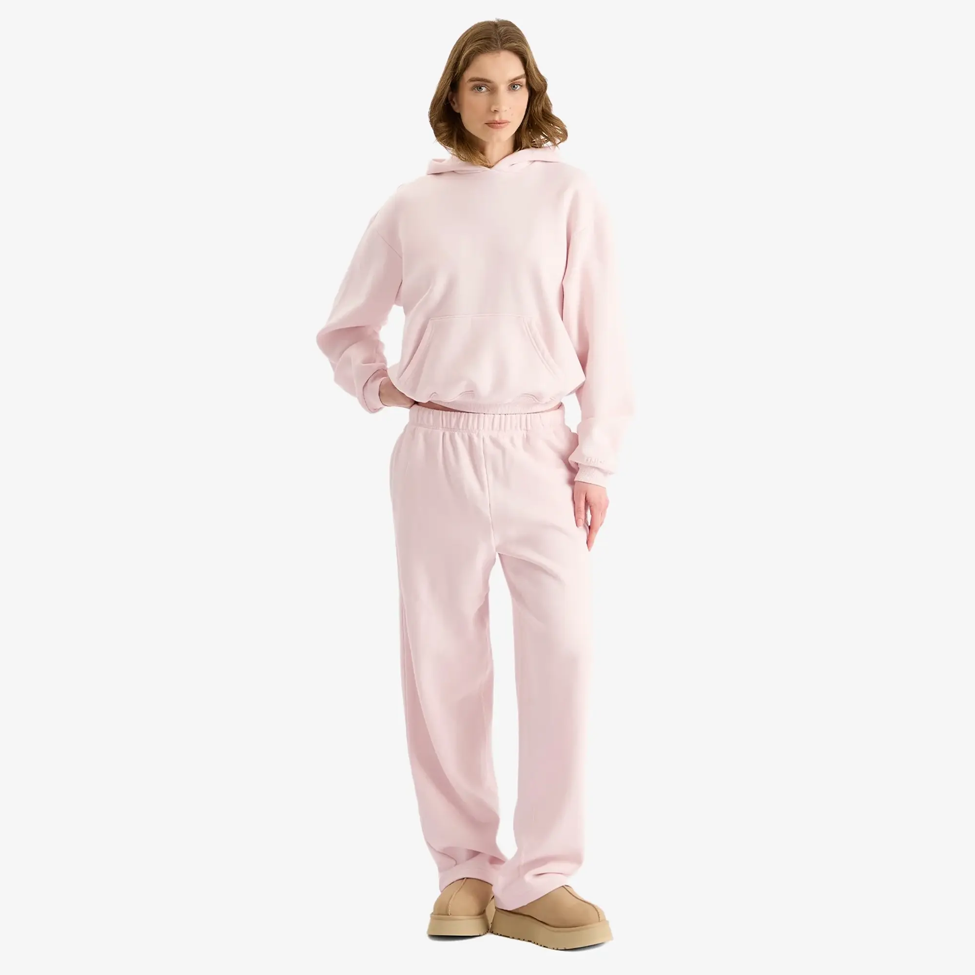 SKIMS Women's Cotton Fleece Classic Pullover Hoodie Barely Pink