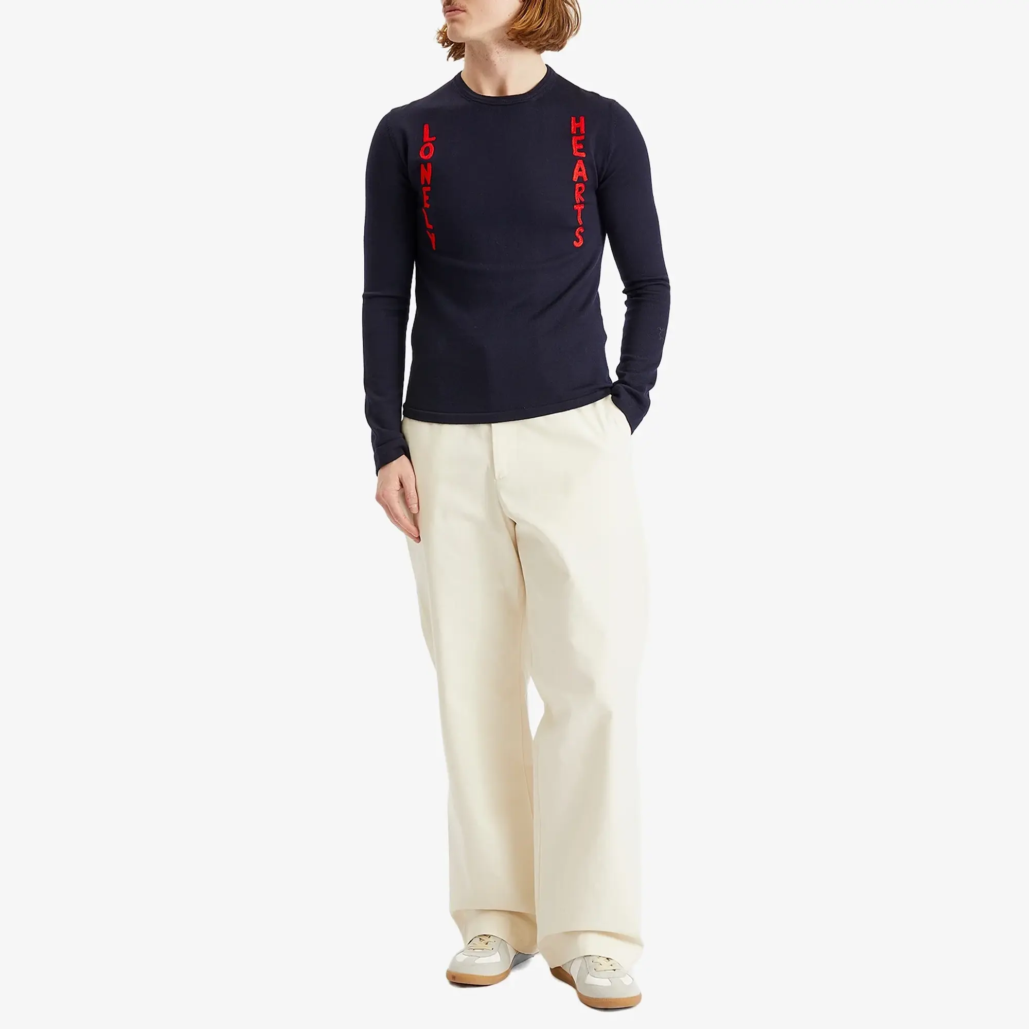 Jil Sander Men's Lonely Hearts Crew Knit Midnight