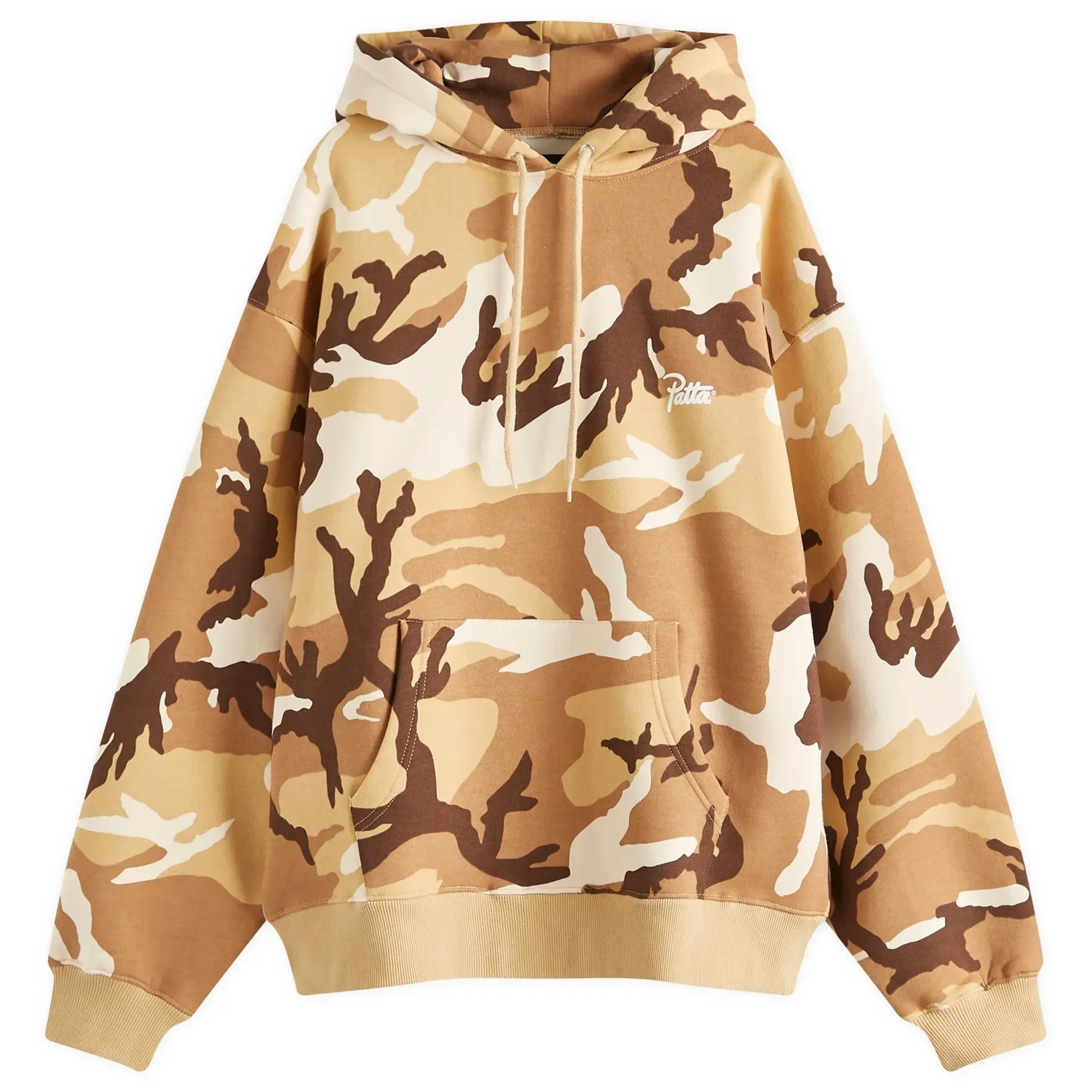 Sweatshirt Patta Bark Woodland Camo Boxy Hooded Sweater Unisex Sand Dollar Xl