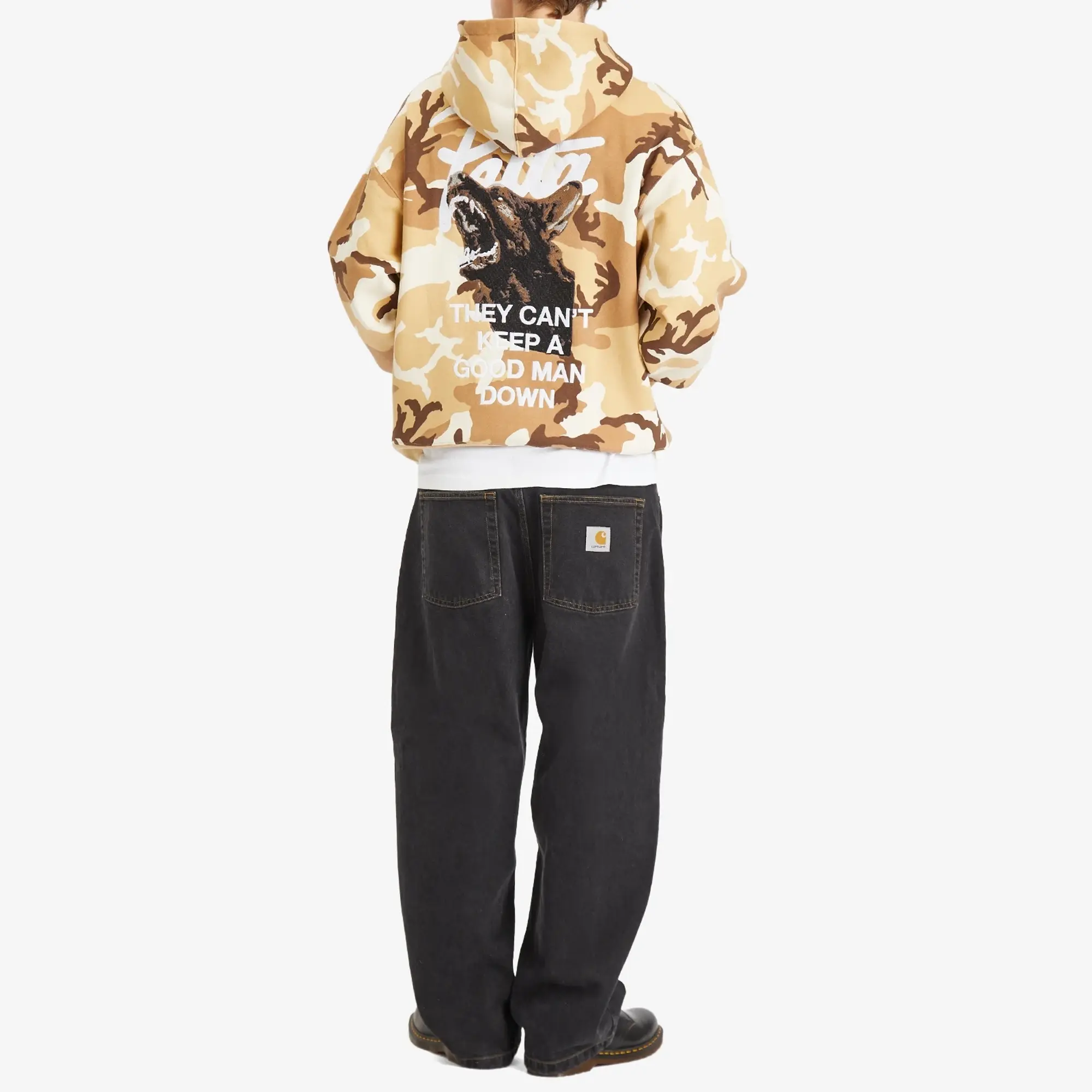 Sweatshirt Patta Bark Woodland Camo Boxy Hooded Sweater Unisex Sand Dollar Xl