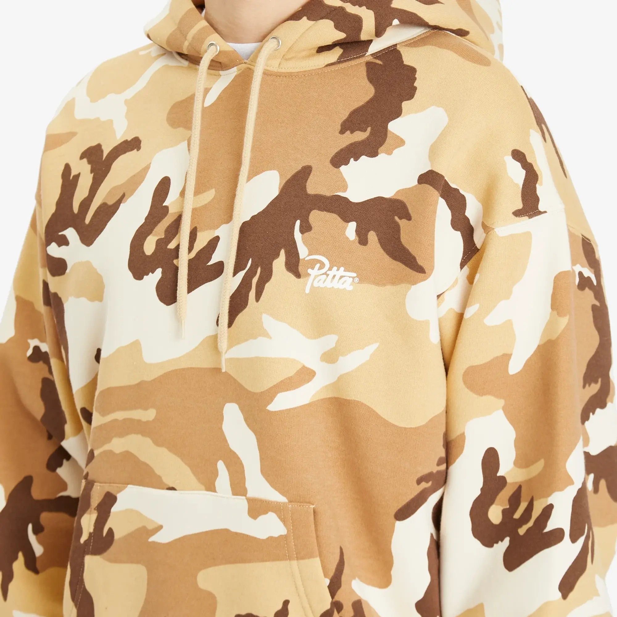 Sweatshirt Patta Bark Woodland Camo Boxy Hooded Sweater Unisex Sand Dollar Xl