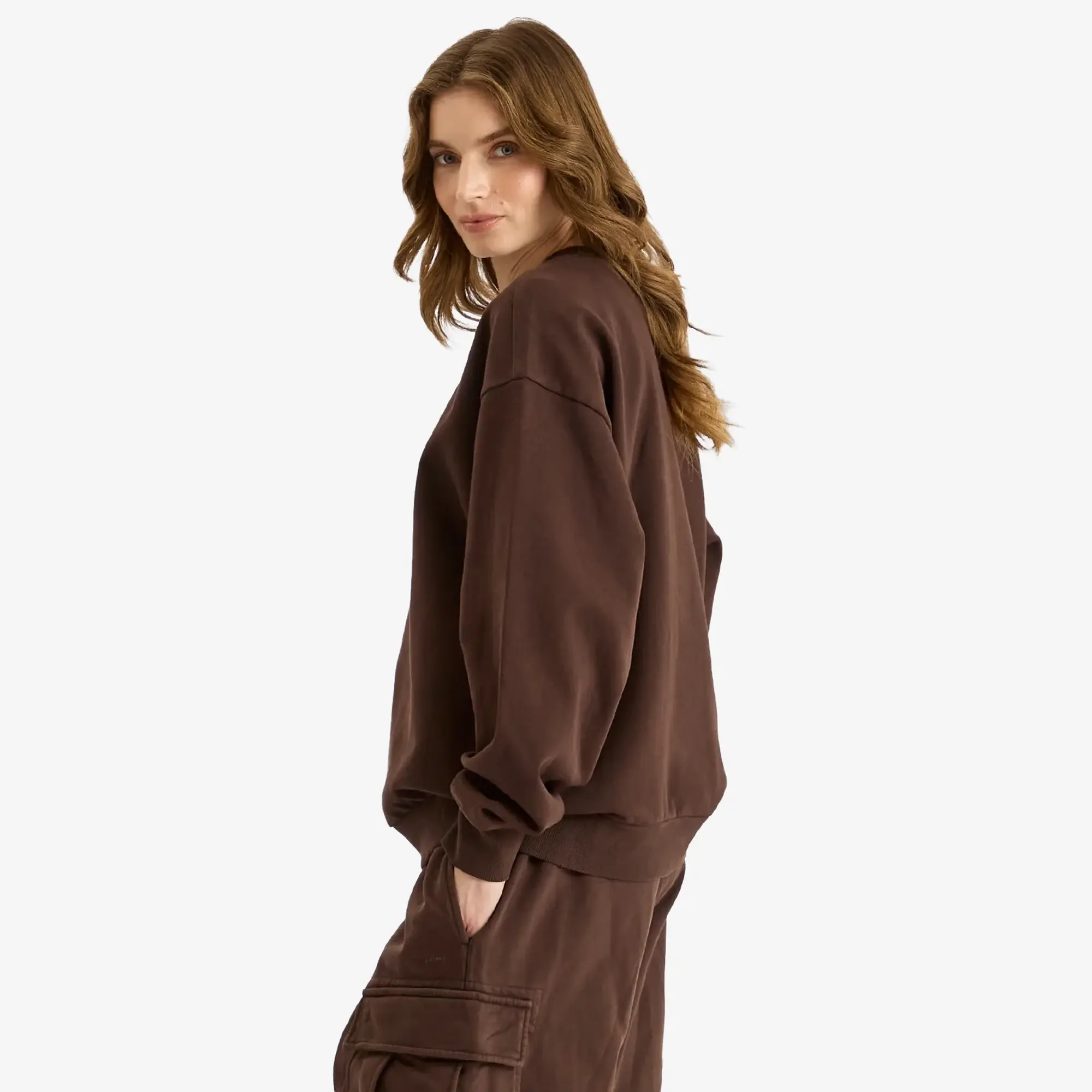 Asics SKIMS Women's Boyfriend Fleece Pullover Espresso
