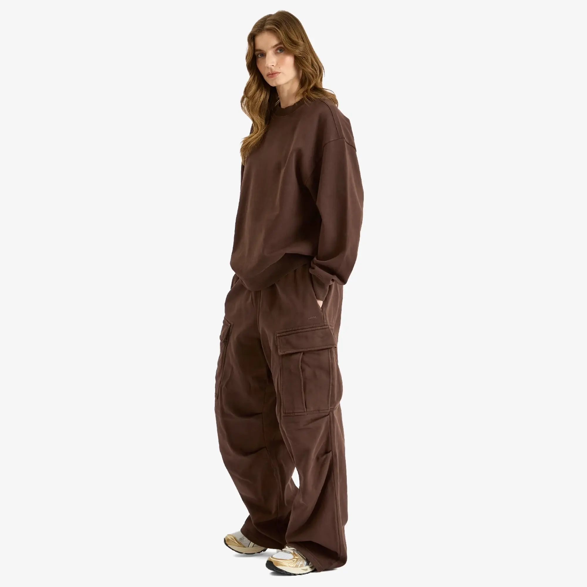 Asics SKIMS Women's Boyfriend Fleece Pullover Espresso