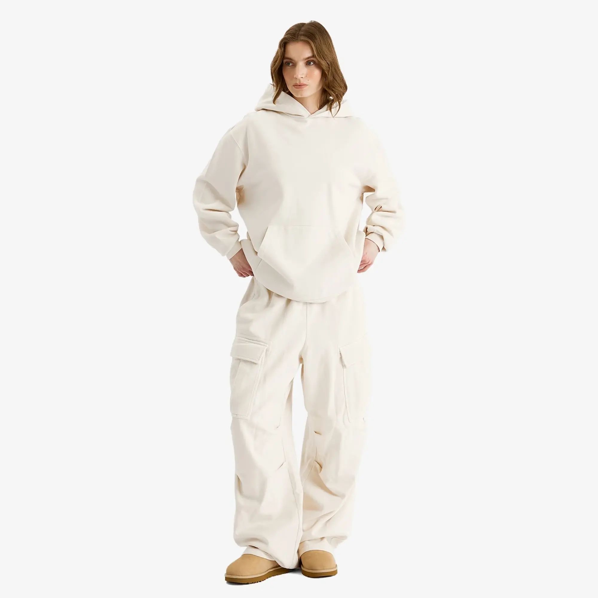 SKIMS Women's Boyfriend Fleece Pullover Hoodie Buff