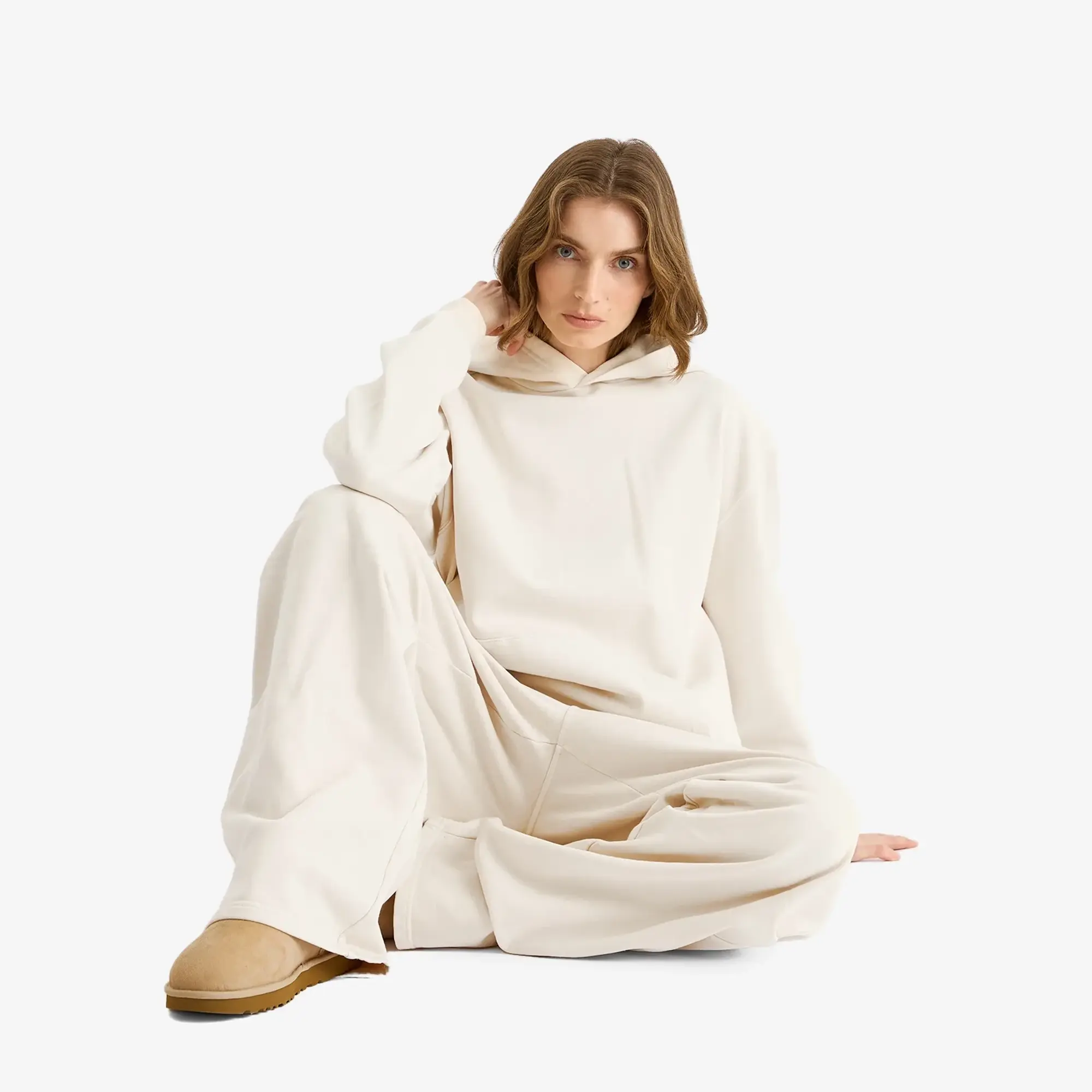 SKIMS Women's Boyfriend Fleece Pullover Hoodie Buff