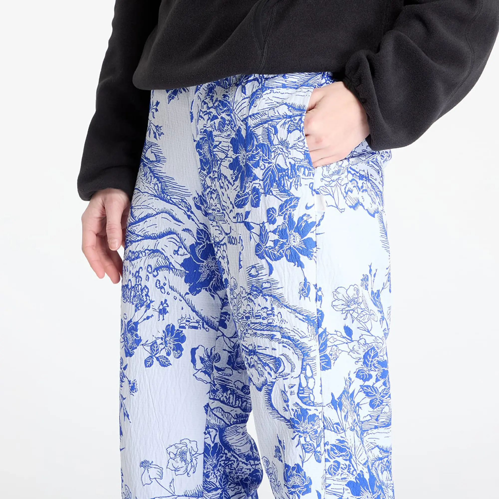 Pants Nike Sportswear Collection Women's Mid-Rise Jacquard Track Pants White/ Hyper Royal/ White S