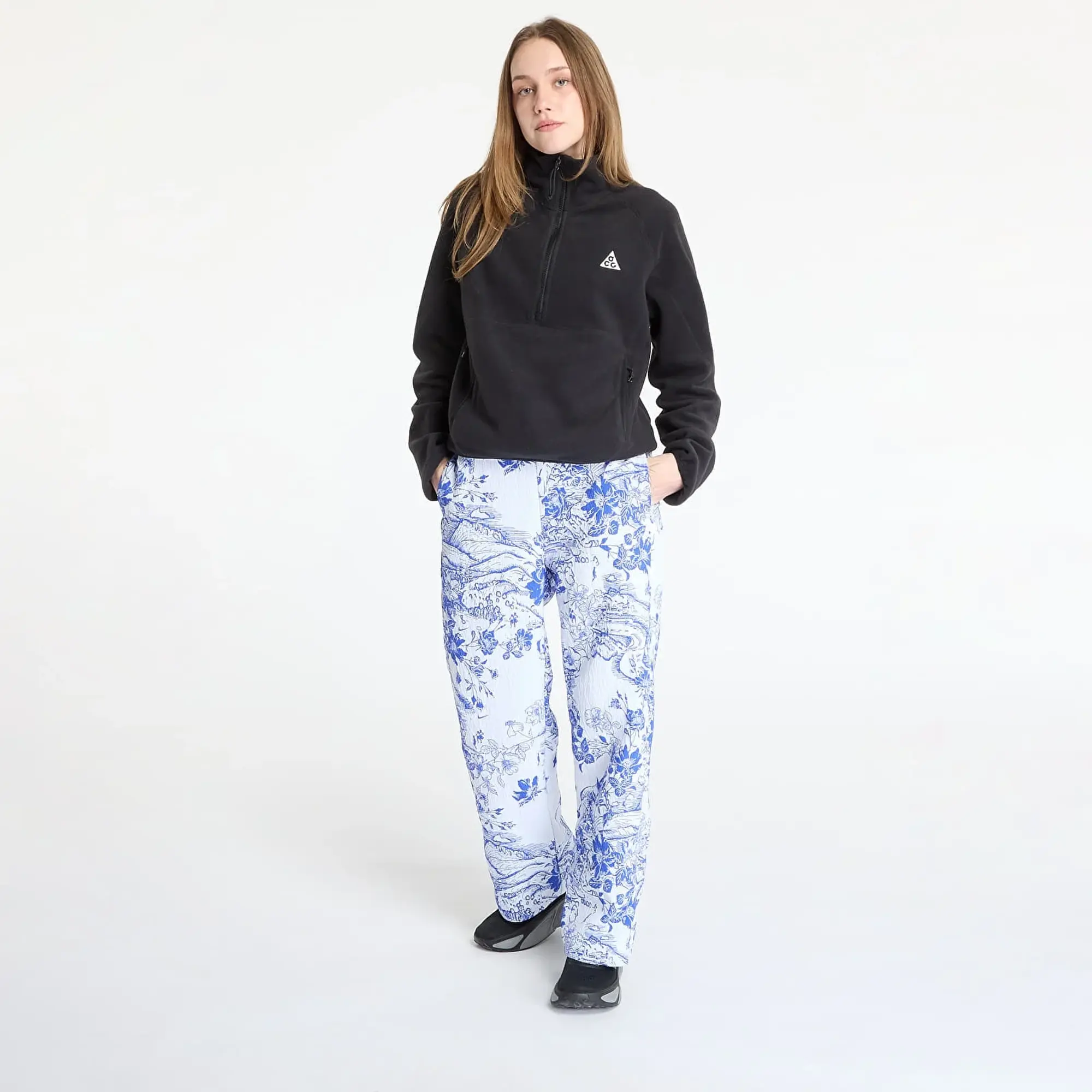 Pants Nike Sportswear Collection Women's Mid-Rise Jacquard Track Pants White/ Hyper Royal/ White S