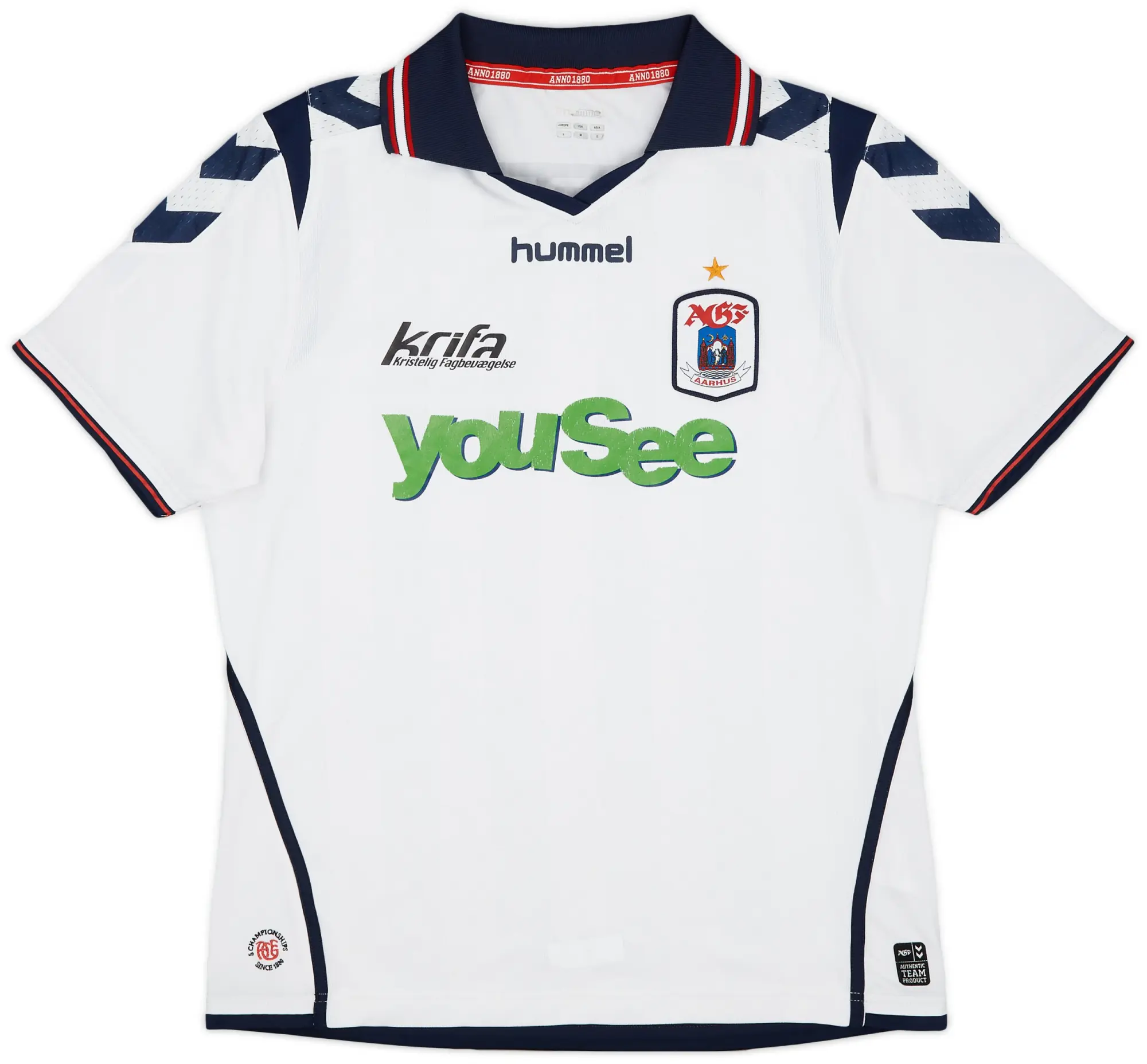 Hummel 2013-15 AGF Aarhus Home Shirt - 6/10 - (L)