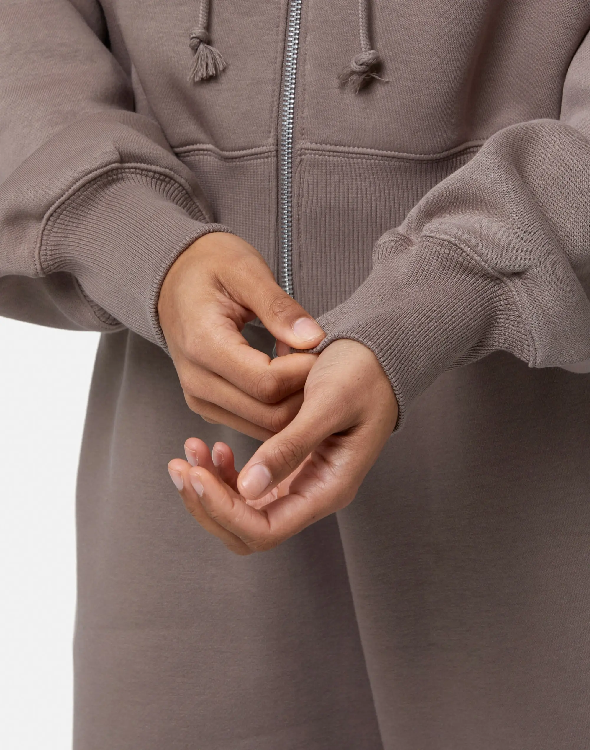Nike Womens Phoenix Oversize Cropped Full Zip Hoodie - Brown - Size L - Brown