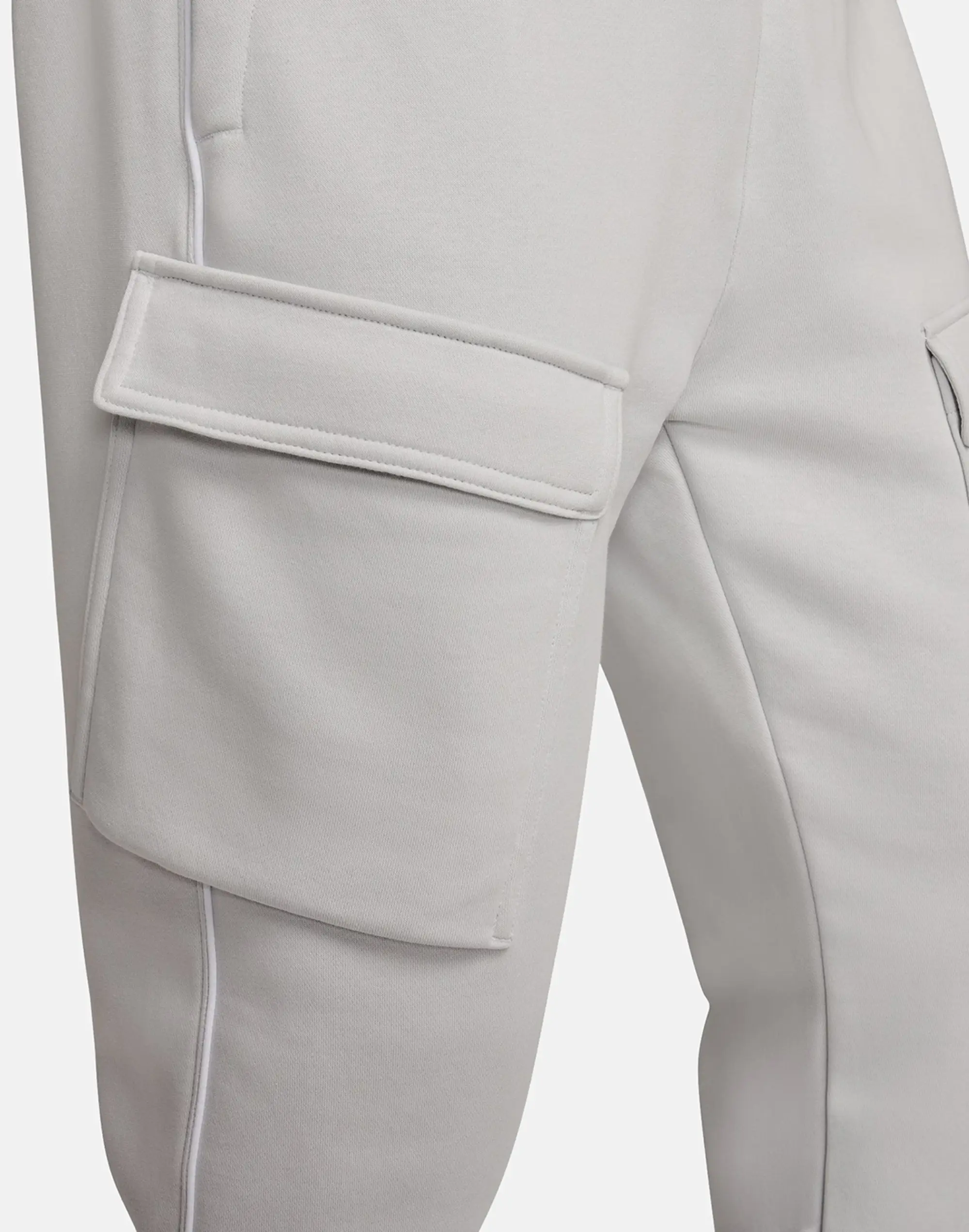 Men's Nike Swoosh Air Cargo Fleece Pants in Grey/White