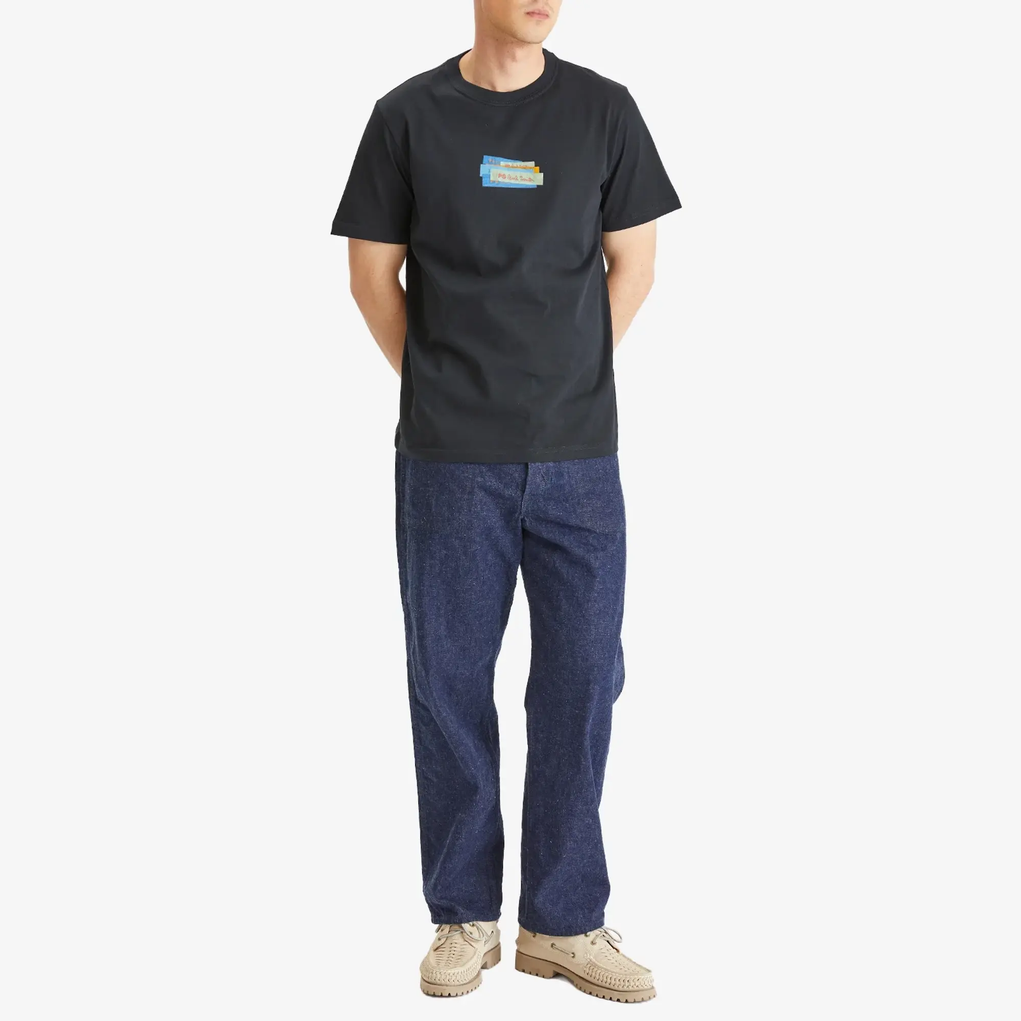 Paul Smith Men's PS Label Print T-Shirt Blue