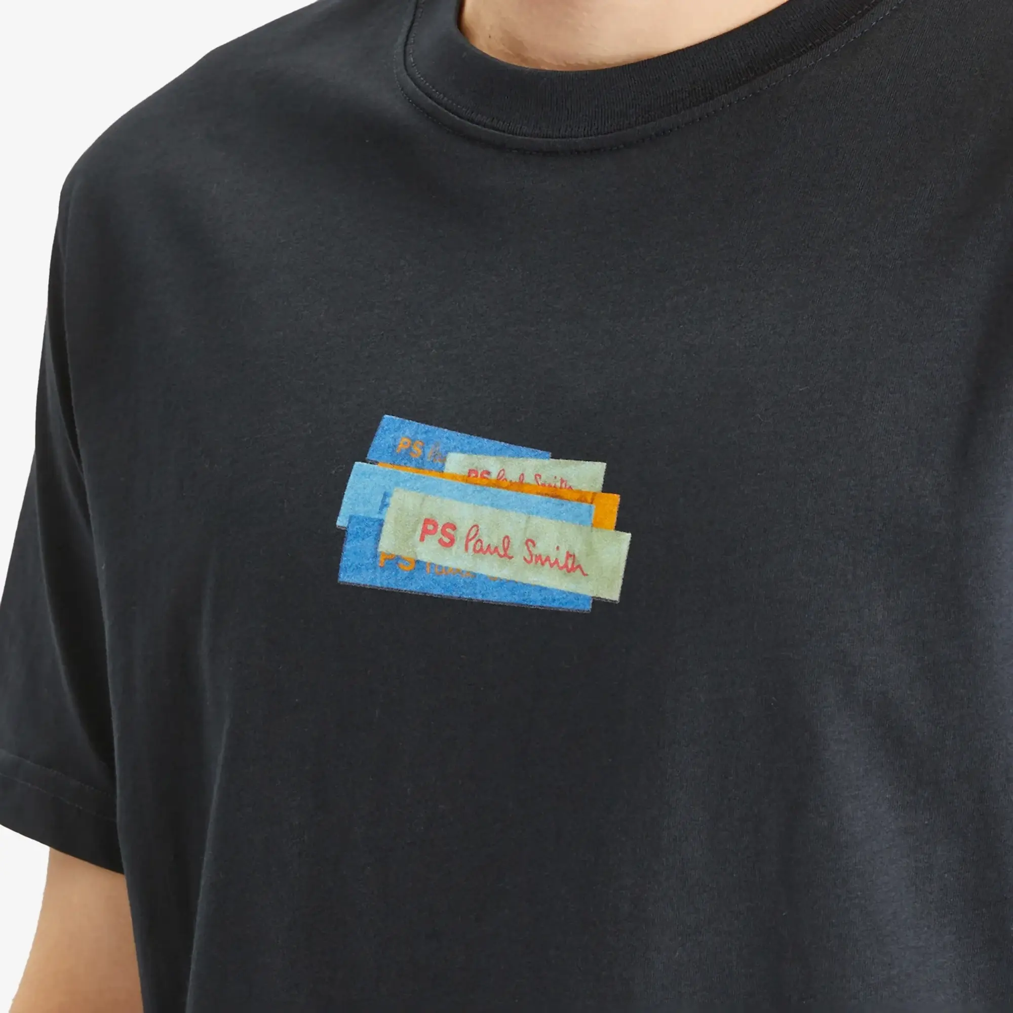 Paul Smith Men's PS Label Print T-Shirt Blue