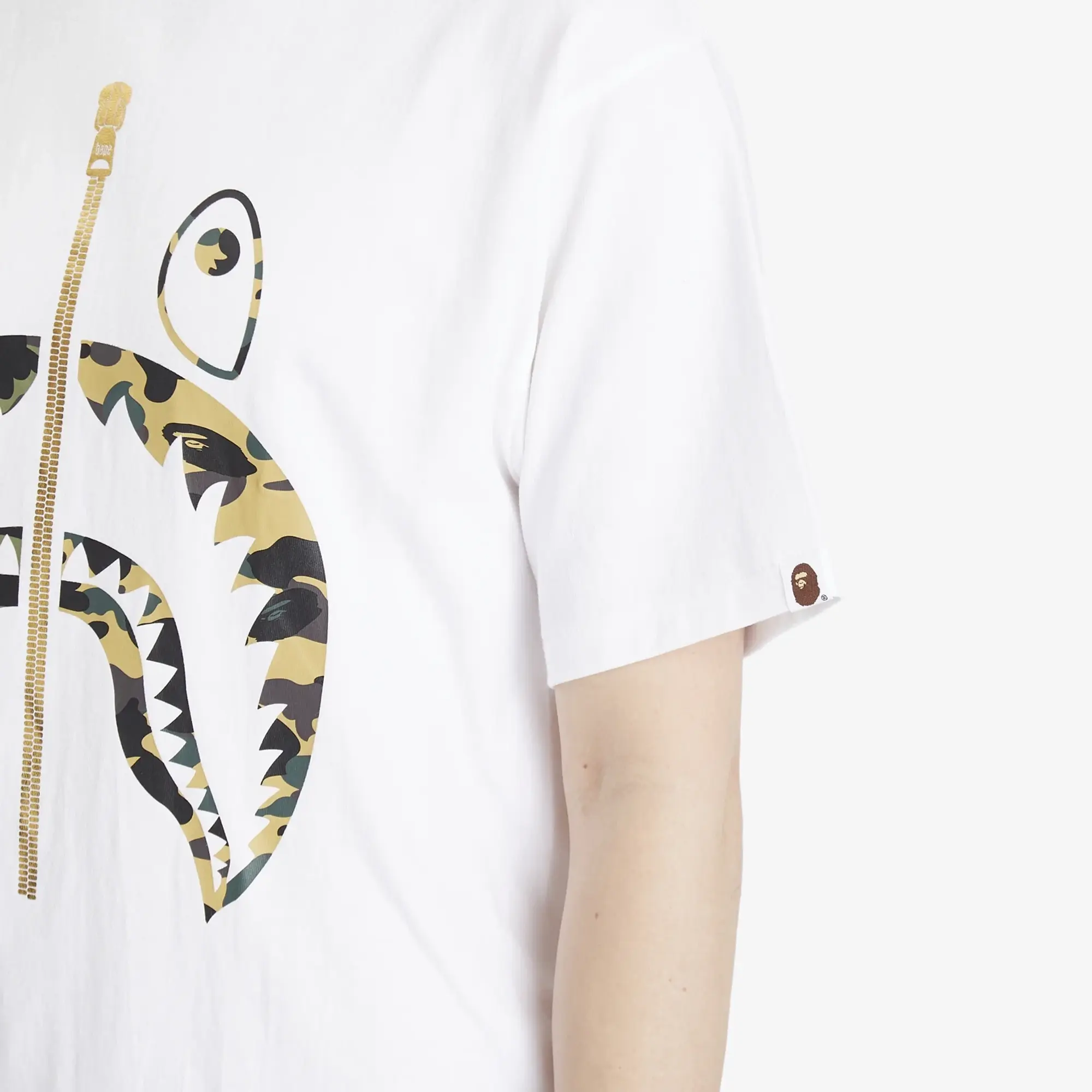 A Bathing Ape Men's 1St Camo Separate Shark Tee White