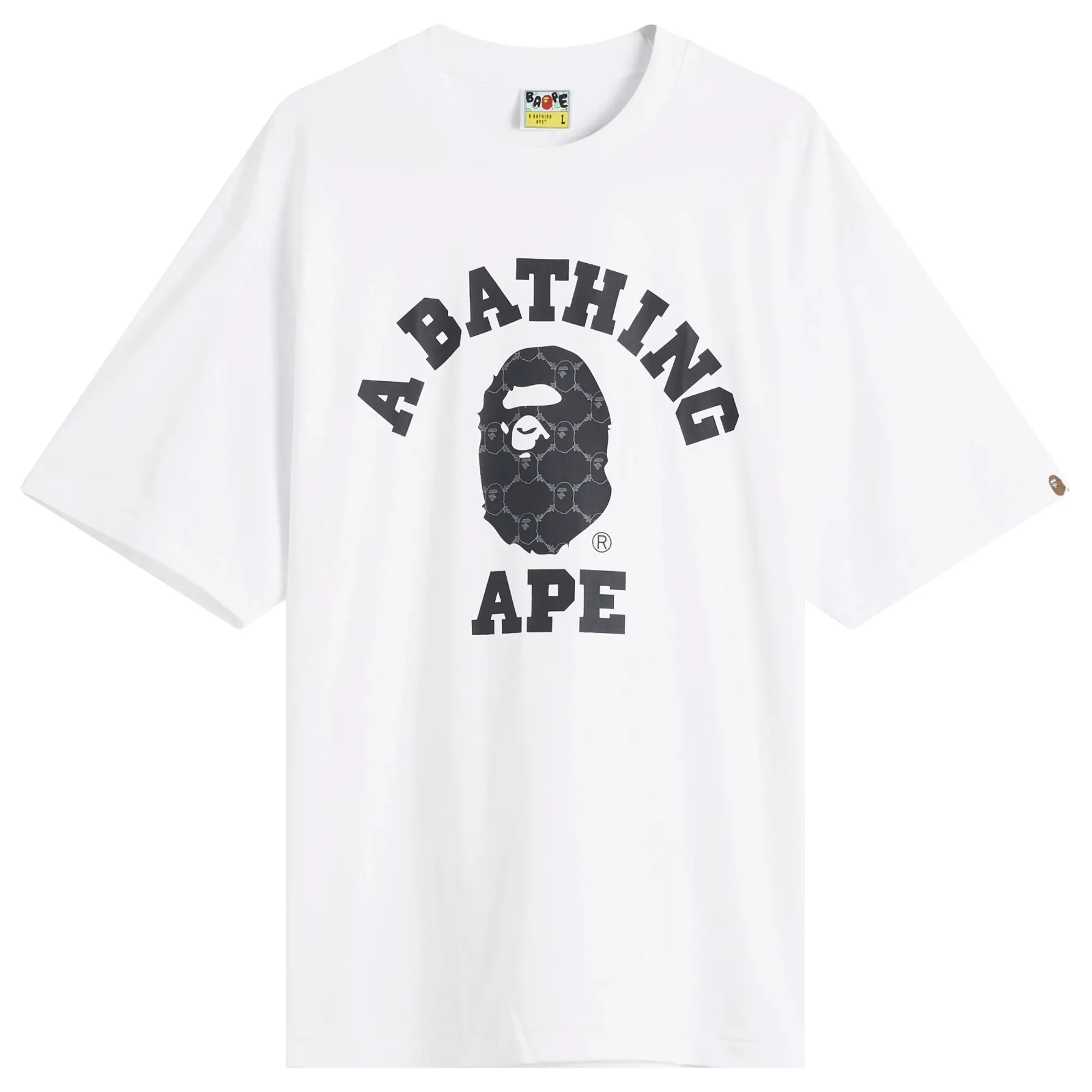 A Bathing Ape Men's Collegeonogram College Relaxed Fit Tee White
