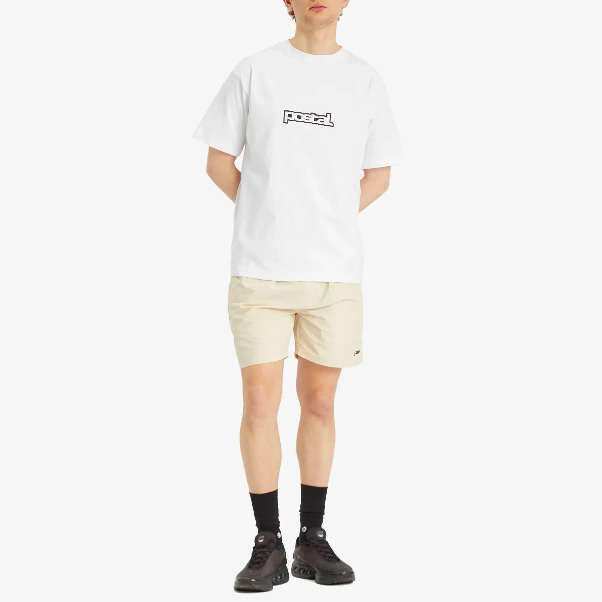 POSTAL Men's Bold Outline Logo T-Shirt White