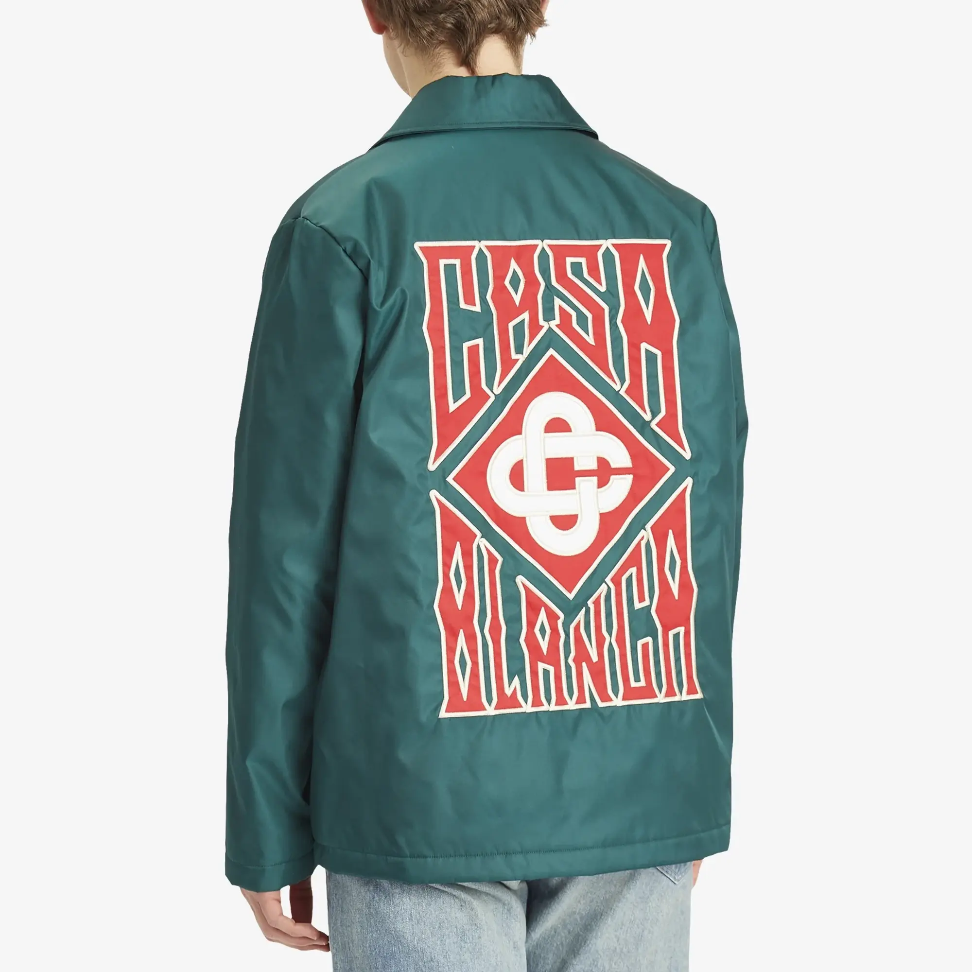 Casablanca Men's Stadium Jacket Green/Laurel Stripe