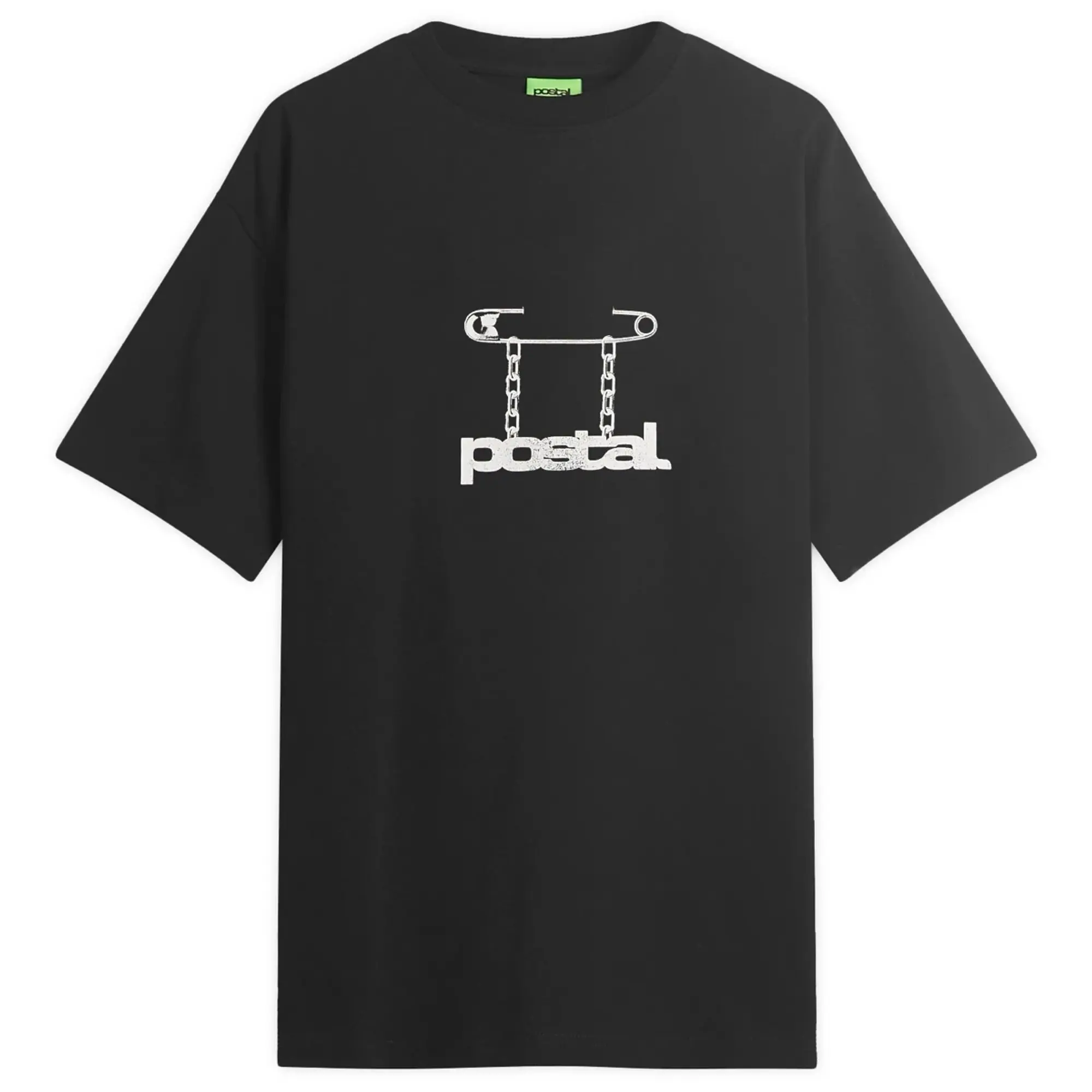 POSTAL Men's Safety Pin T-Shirt Black