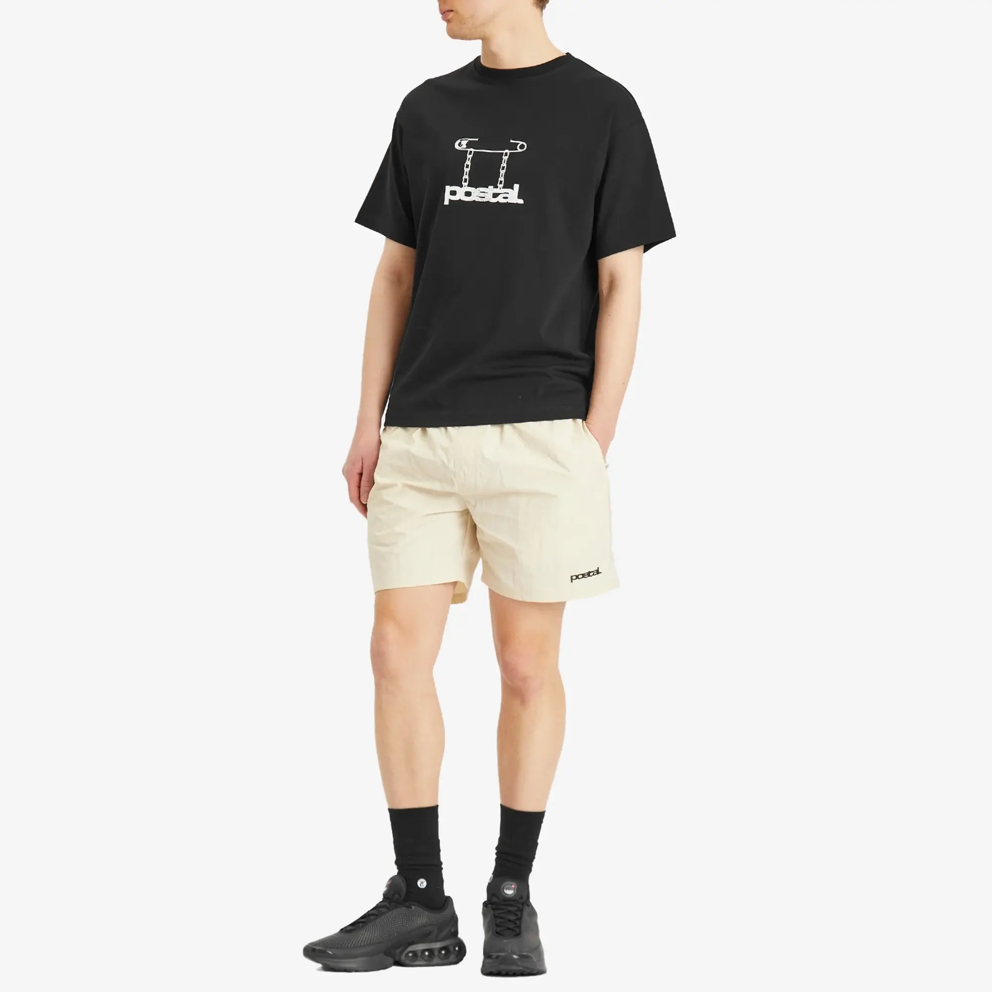 POSTAL Men's Safety Pin T-Shirt Black