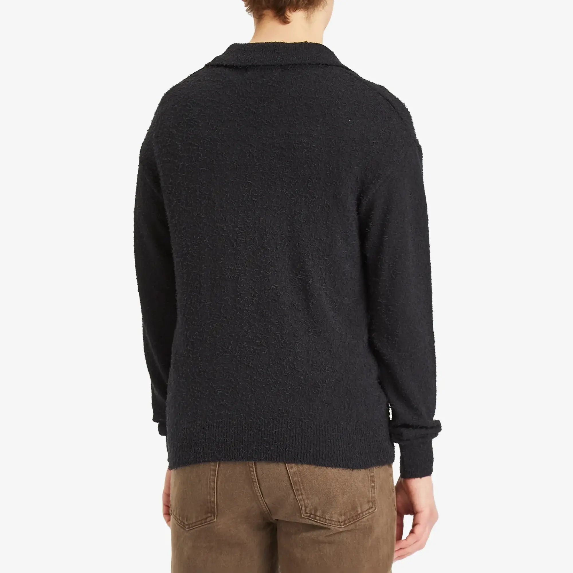 mfpen Men's Knit Polo Shirt Black Snug