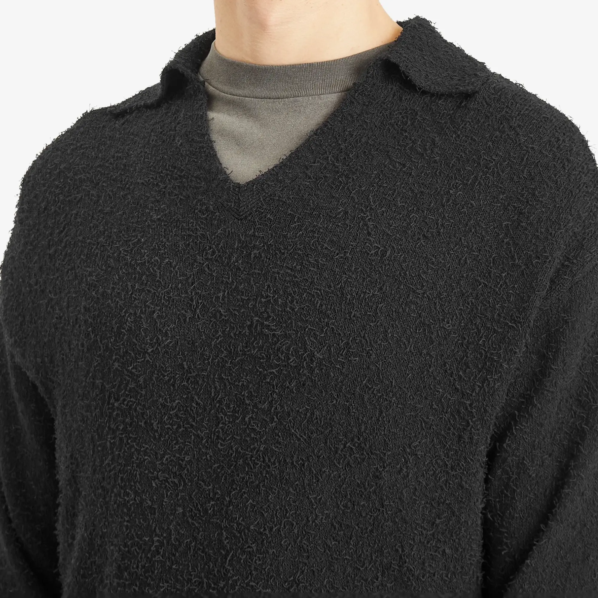 mfpen Men's Knit Polo Shirt Black Snug
