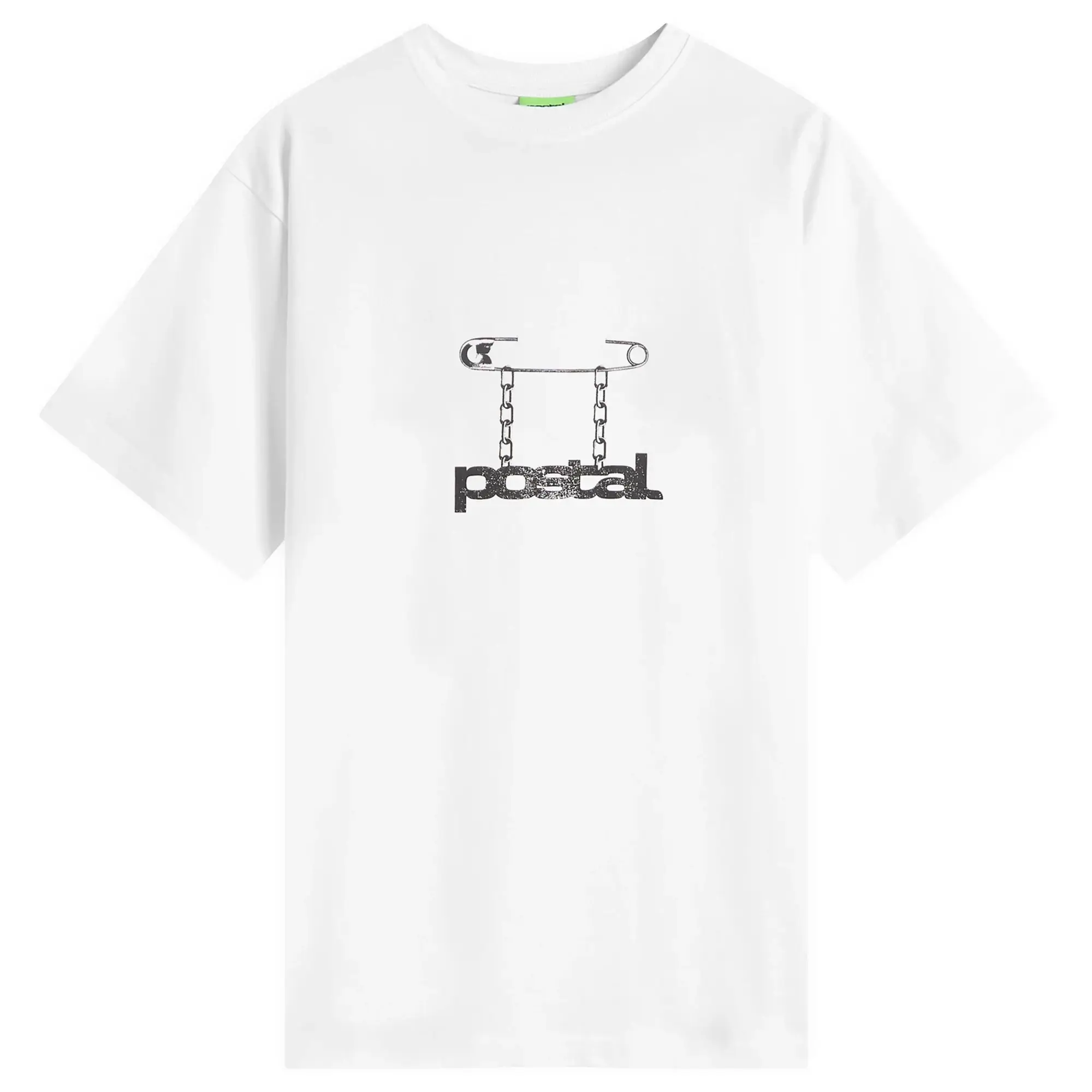 POSTAL Men's Safety Pin T-Shirt White