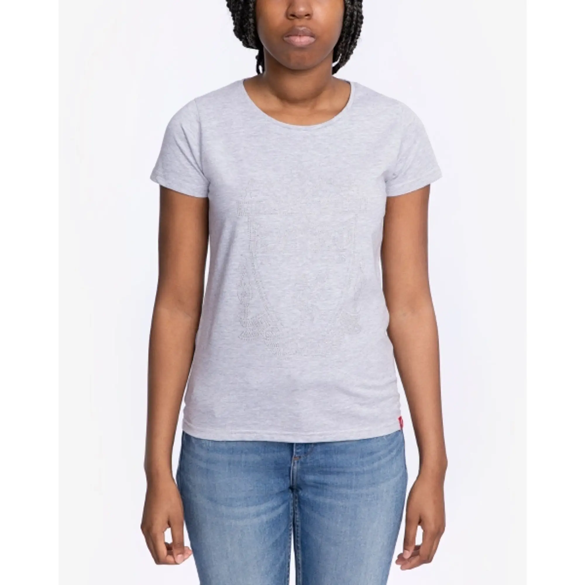 Liverpool FC LFC Womens Grey Marl Crest Tee
