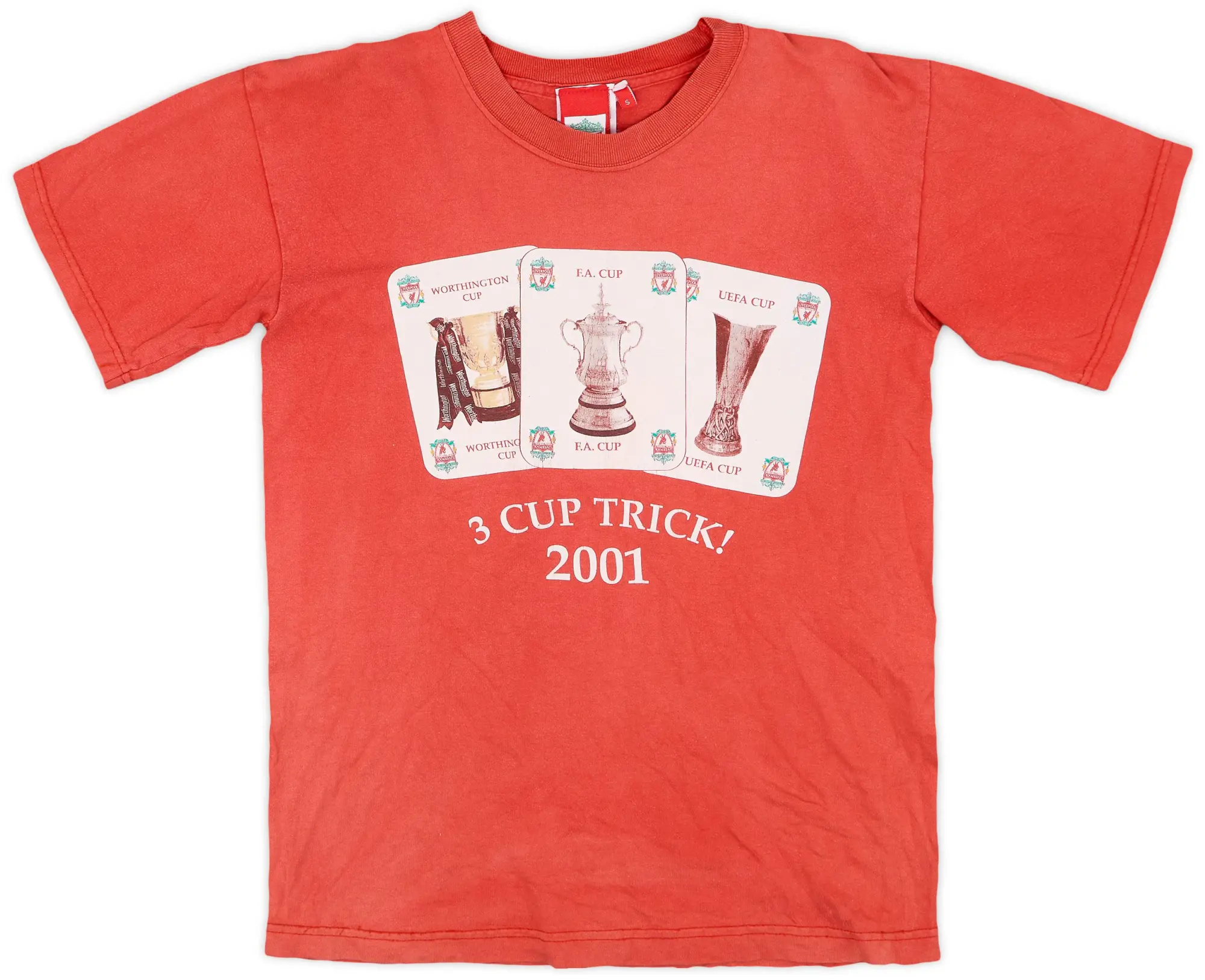 T-Shirts 2001-02 Liverpool 2001 Treble Cup Winners Graphic Tee - 3/10 - (S)