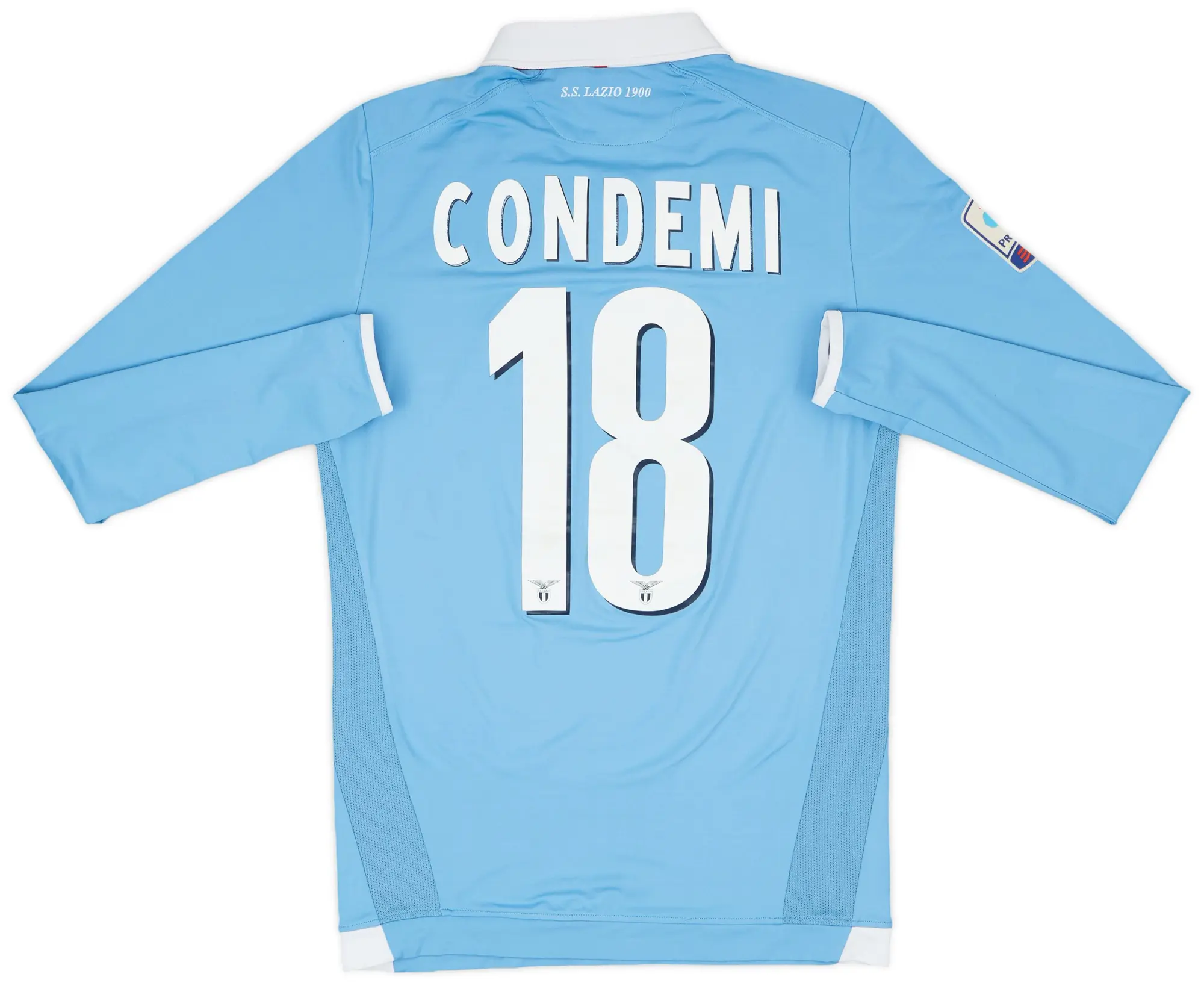 Macron 2014-15 Lazio Match Issue Home L/S Shirt Condemi #18