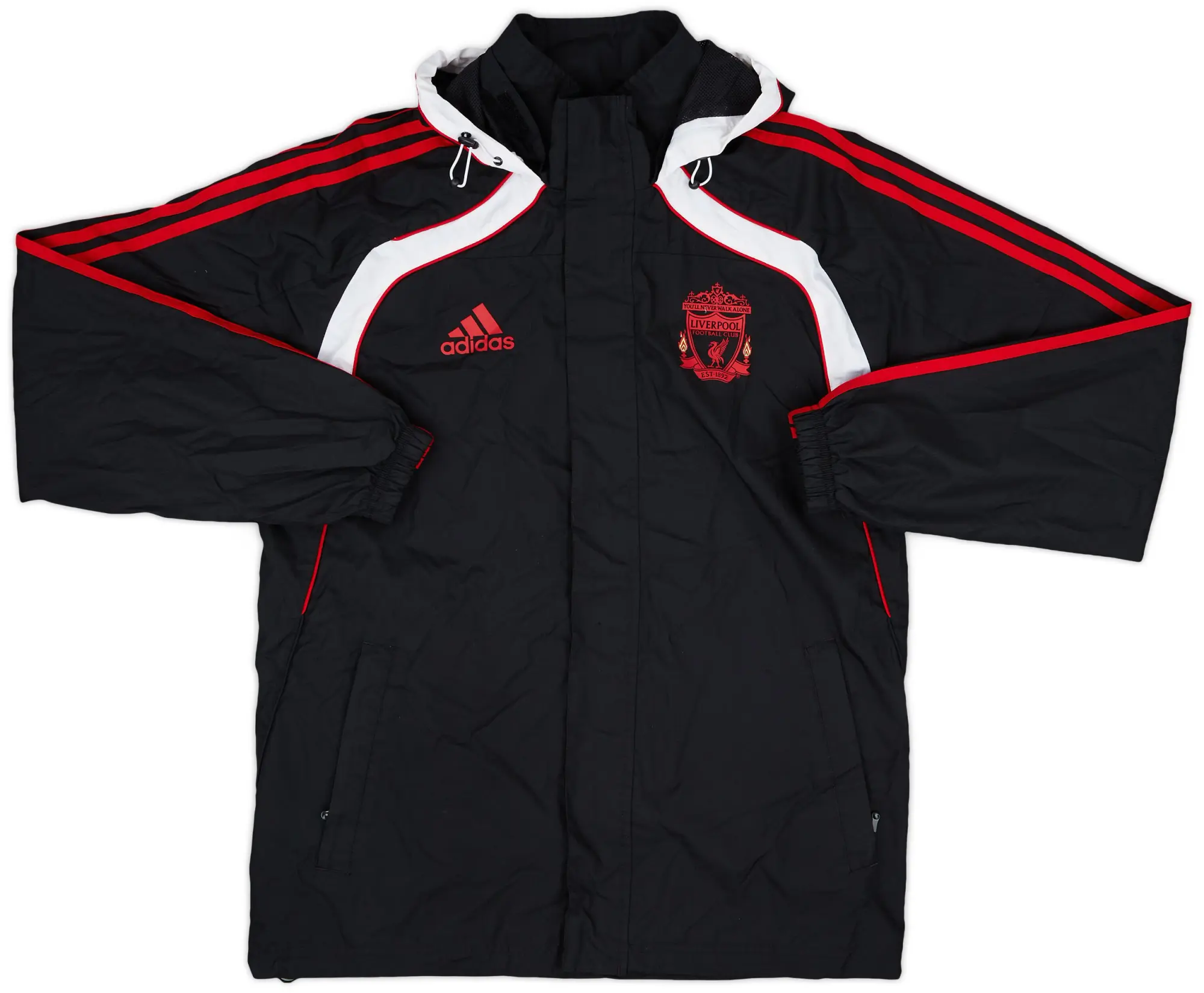 2010-11 Liverpool adidas Hooded Rain Jacket - 8/10 - (S)
