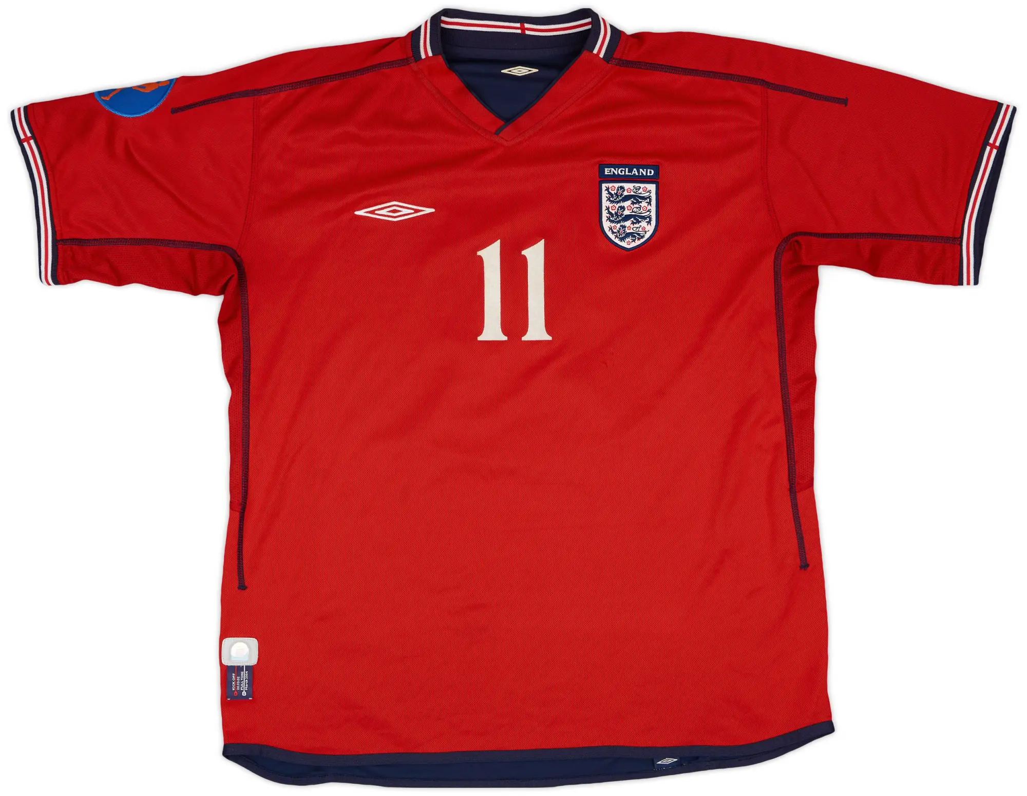 Umbro 2002-04 England U-19 Match Issue Away Shirt #11
