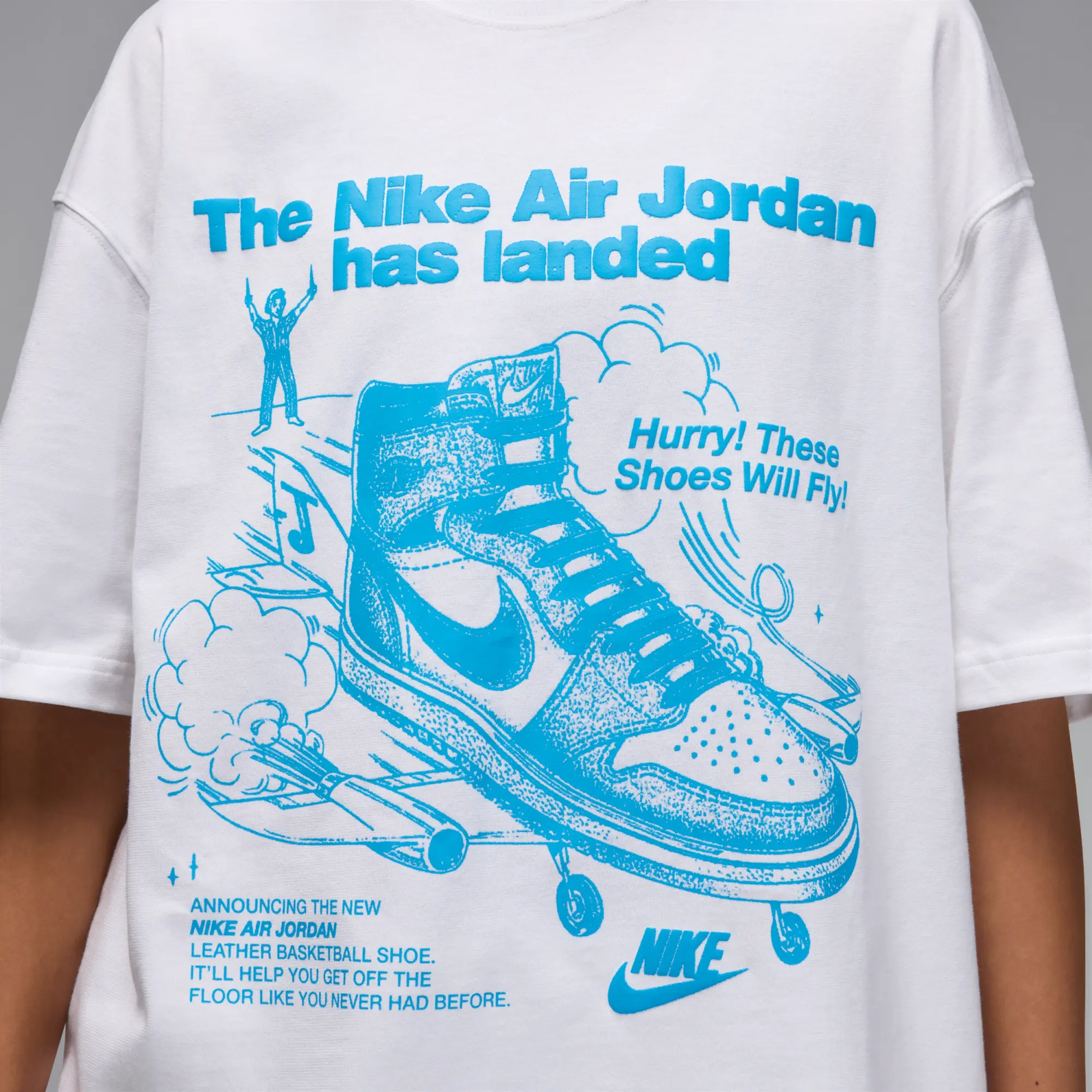 Nike Jordan Women's Oversized Graphic T-Shirt - White - Cotton