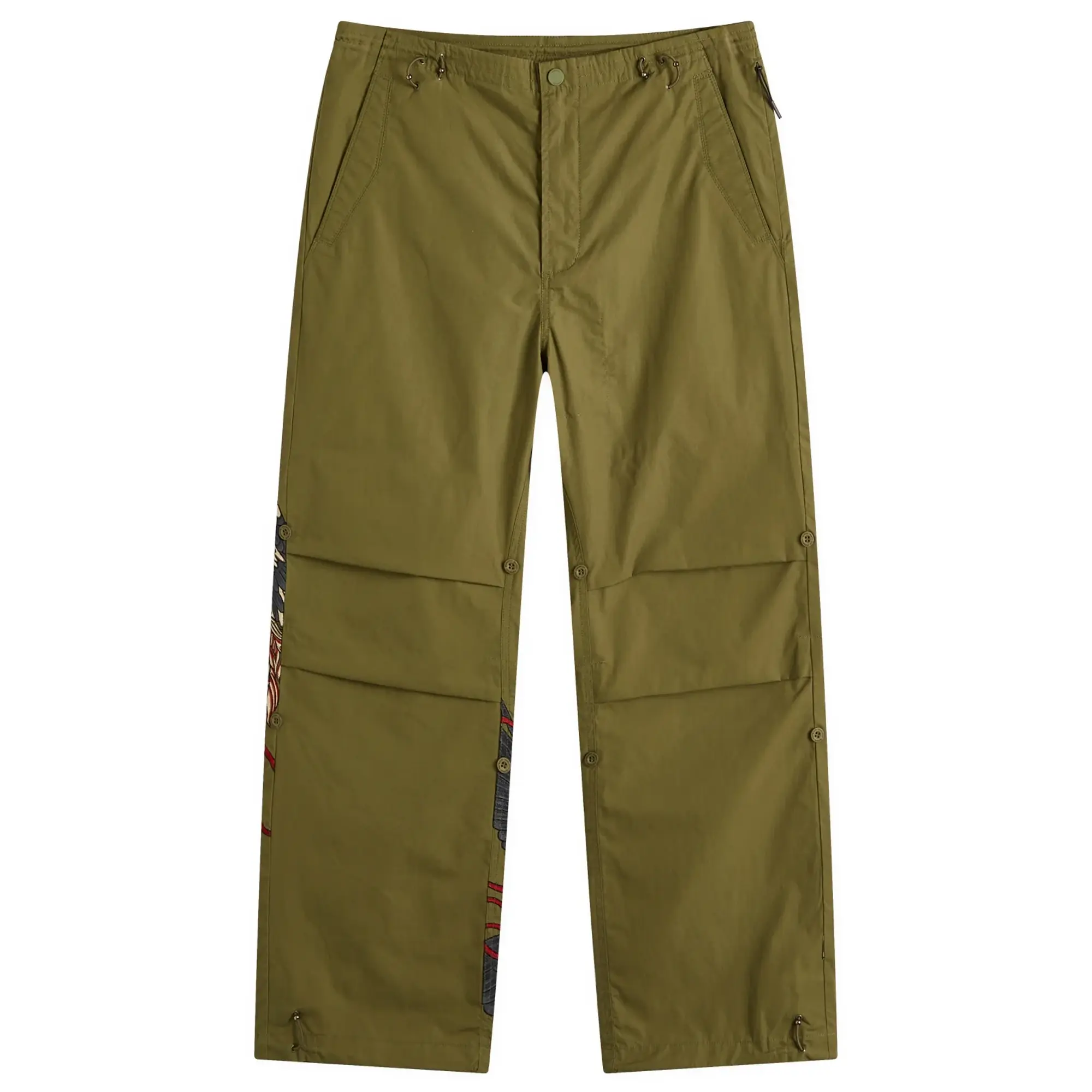 Maharishi Men's Crow & Heron Loose Embroidered Snopants Olive