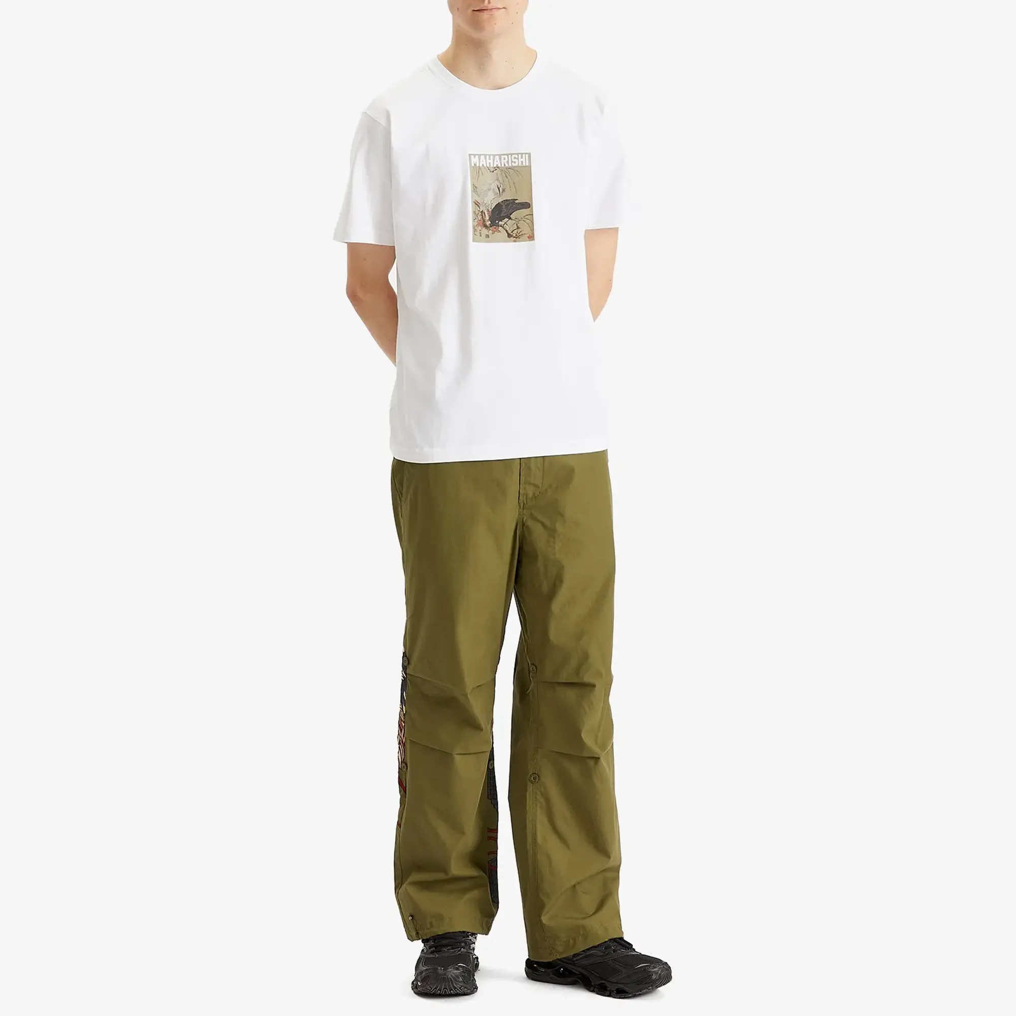 Maharishi Men's Crow & Heron Loose Embroidered Snopants Olive