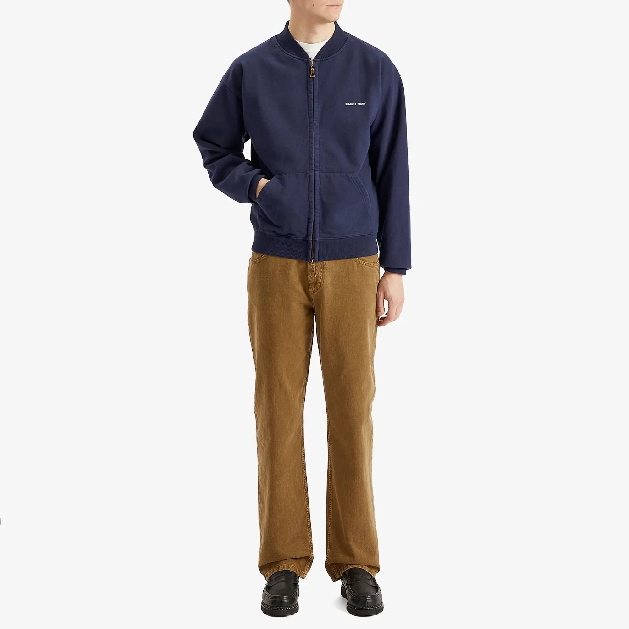 Bram's Fruit Men's Eyelett Zip Up Navy
