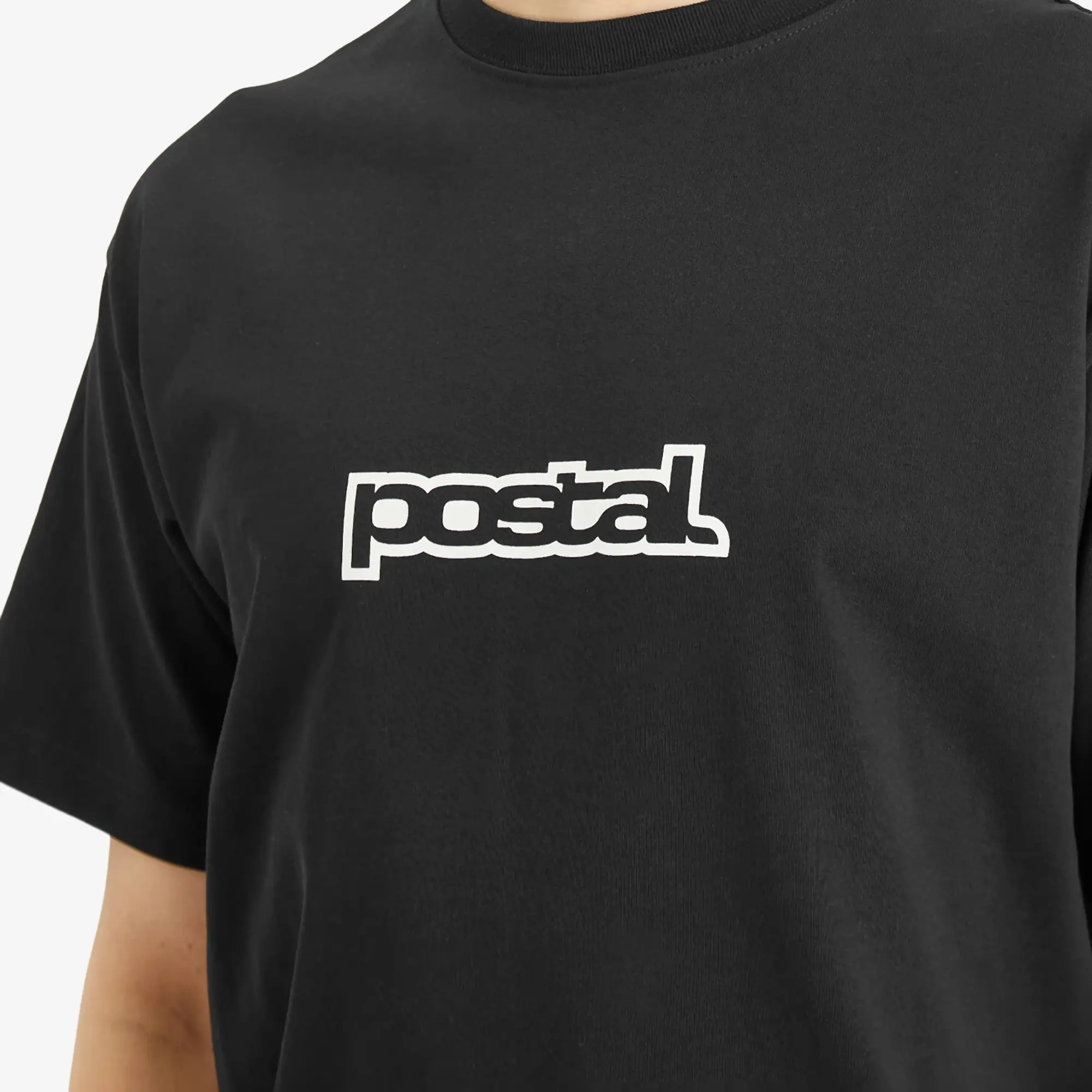 POSTAL Men's Bold Outline Logo T-Shirt Black