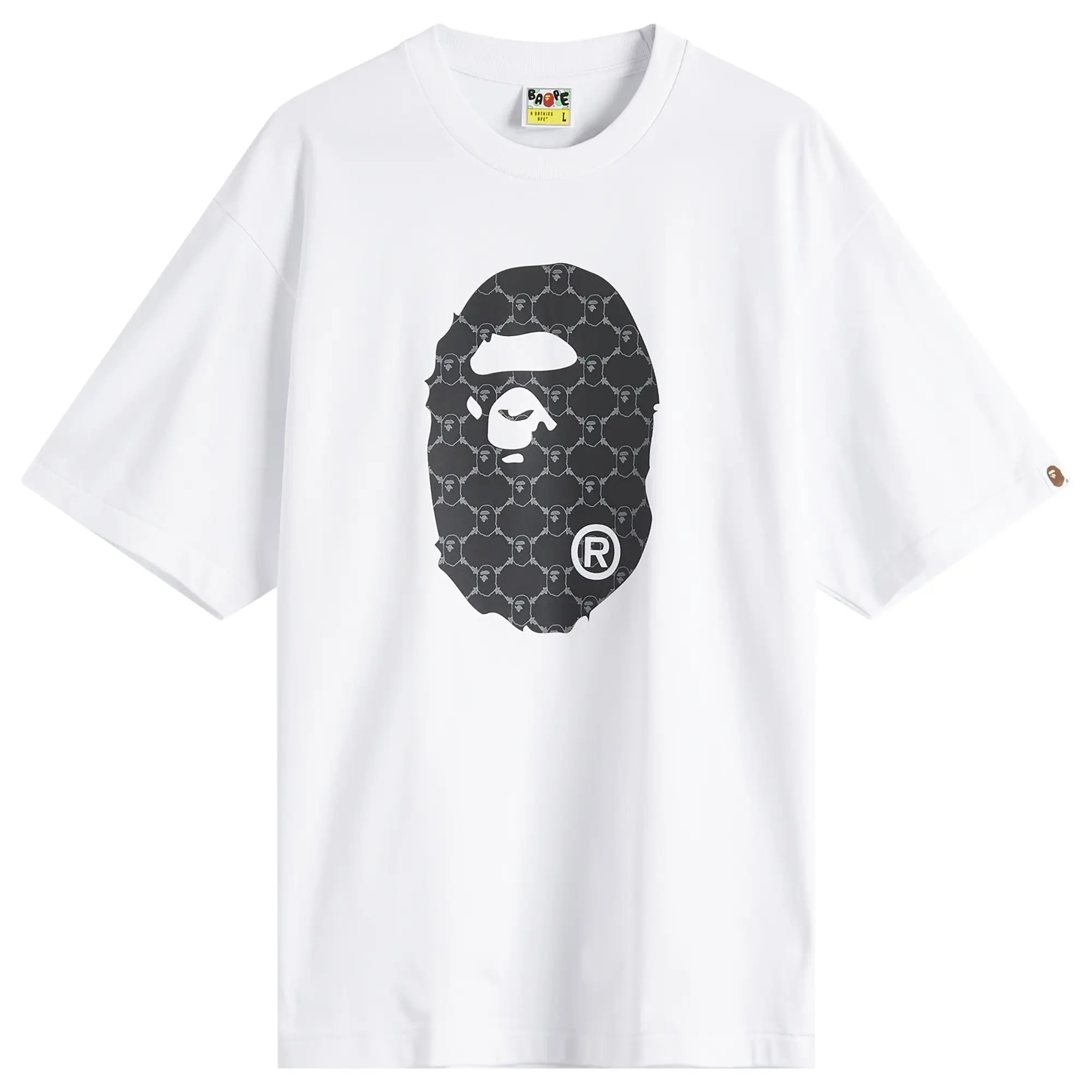 BAPE - A Bathing Ape College Monogram Ape Head T-Shirt - White