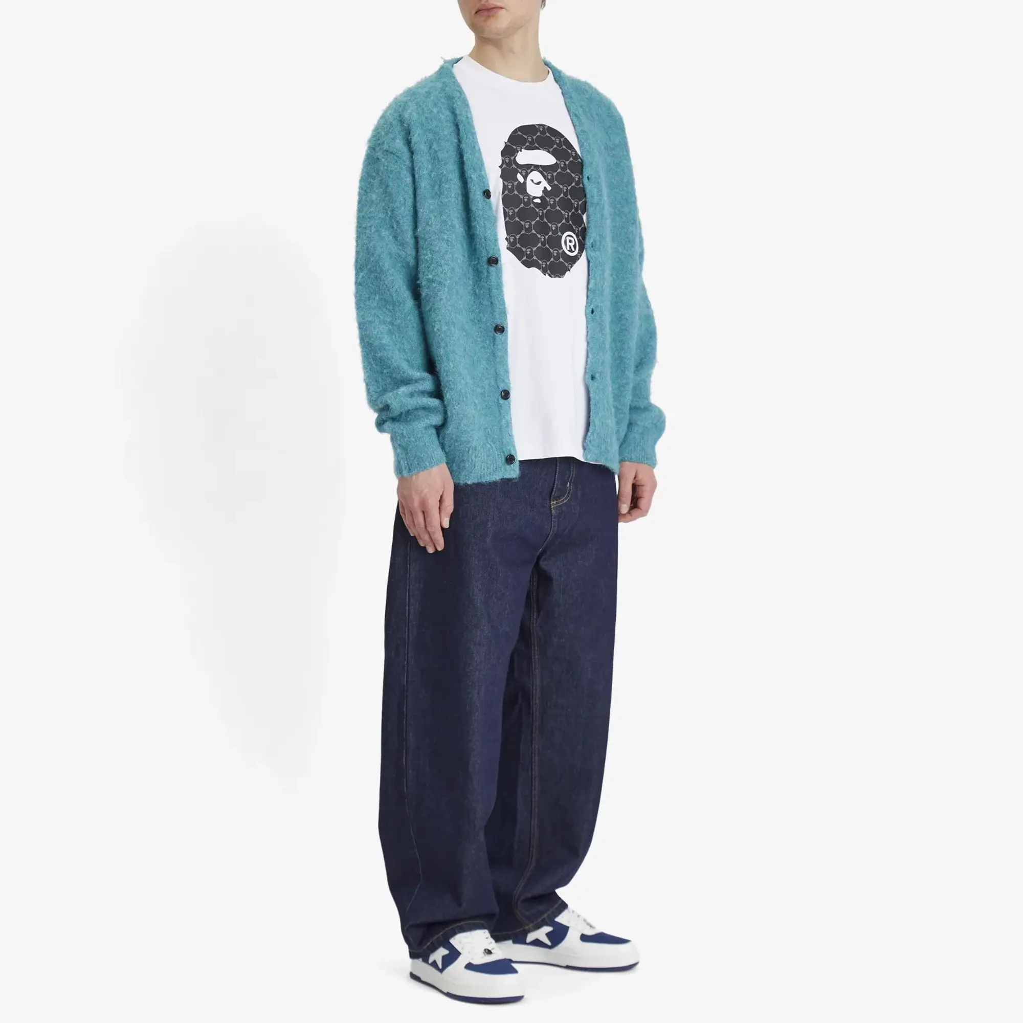 BAPE - A Bathing Ape College Monogram Ape Head T-Shirt - White