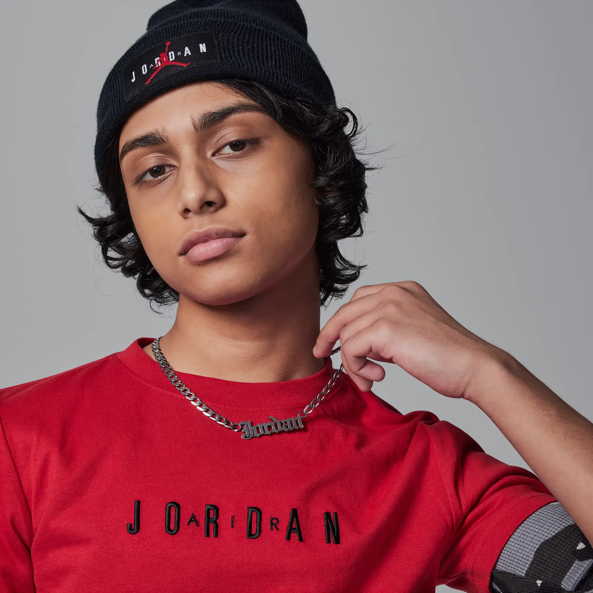 Nike Jordan Older Kids' Embroidered Logo T-Shirt - Red