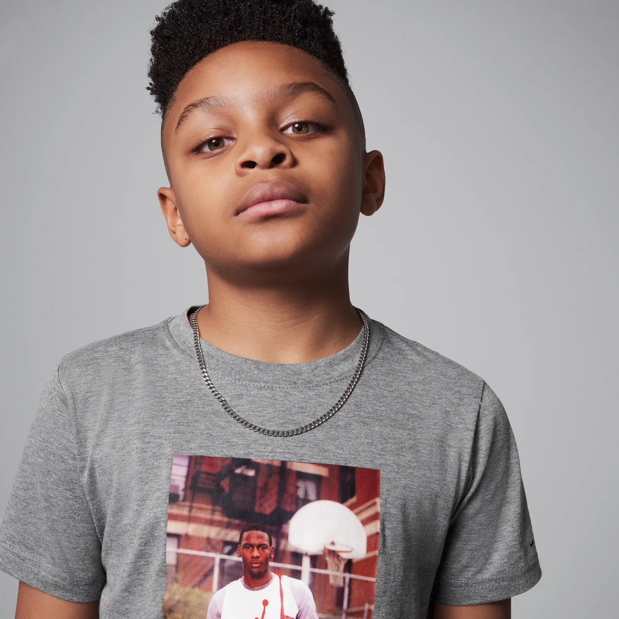Nike Jordan Older Kids' MJ Photo T-Shirt - Grey
