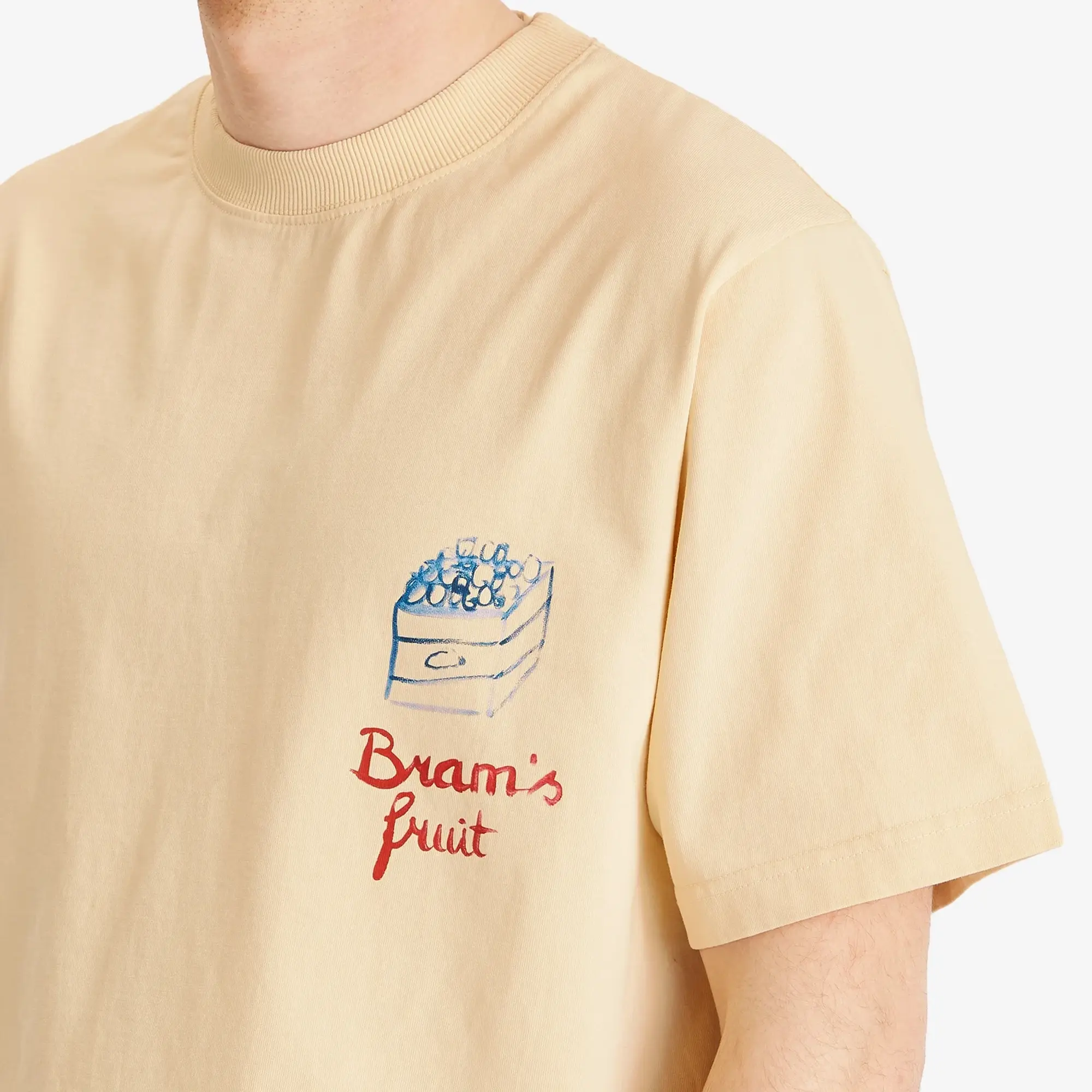 Bram's Fruit Men's Crate Acrylic T-Shirt Beige