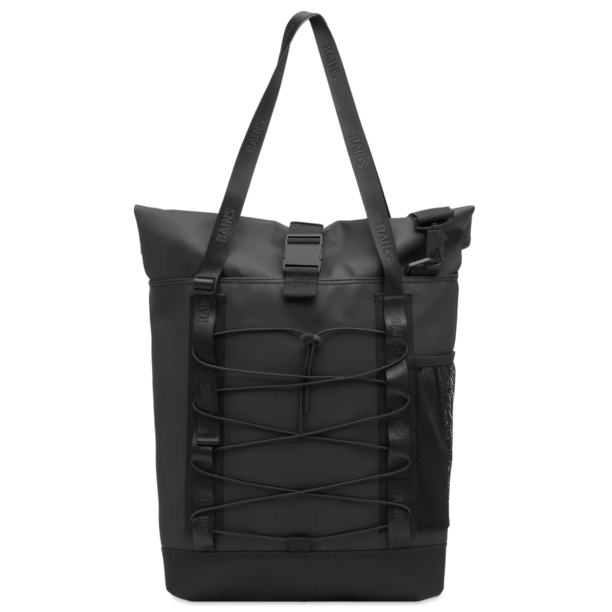 Rains Men's Trail Rolltop Tote Bag Black