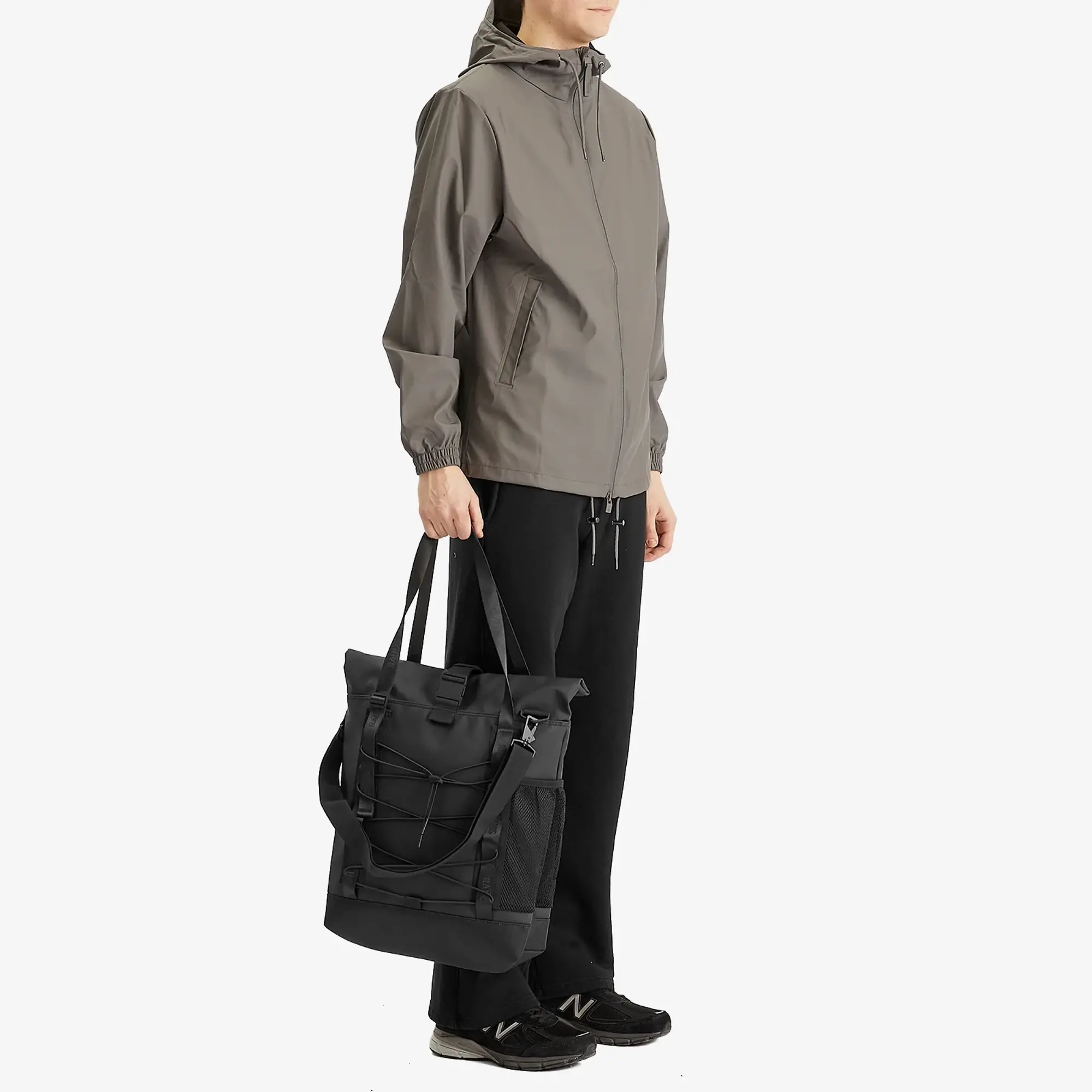 Rains Men's Trail Rolltop Tote Bag Black