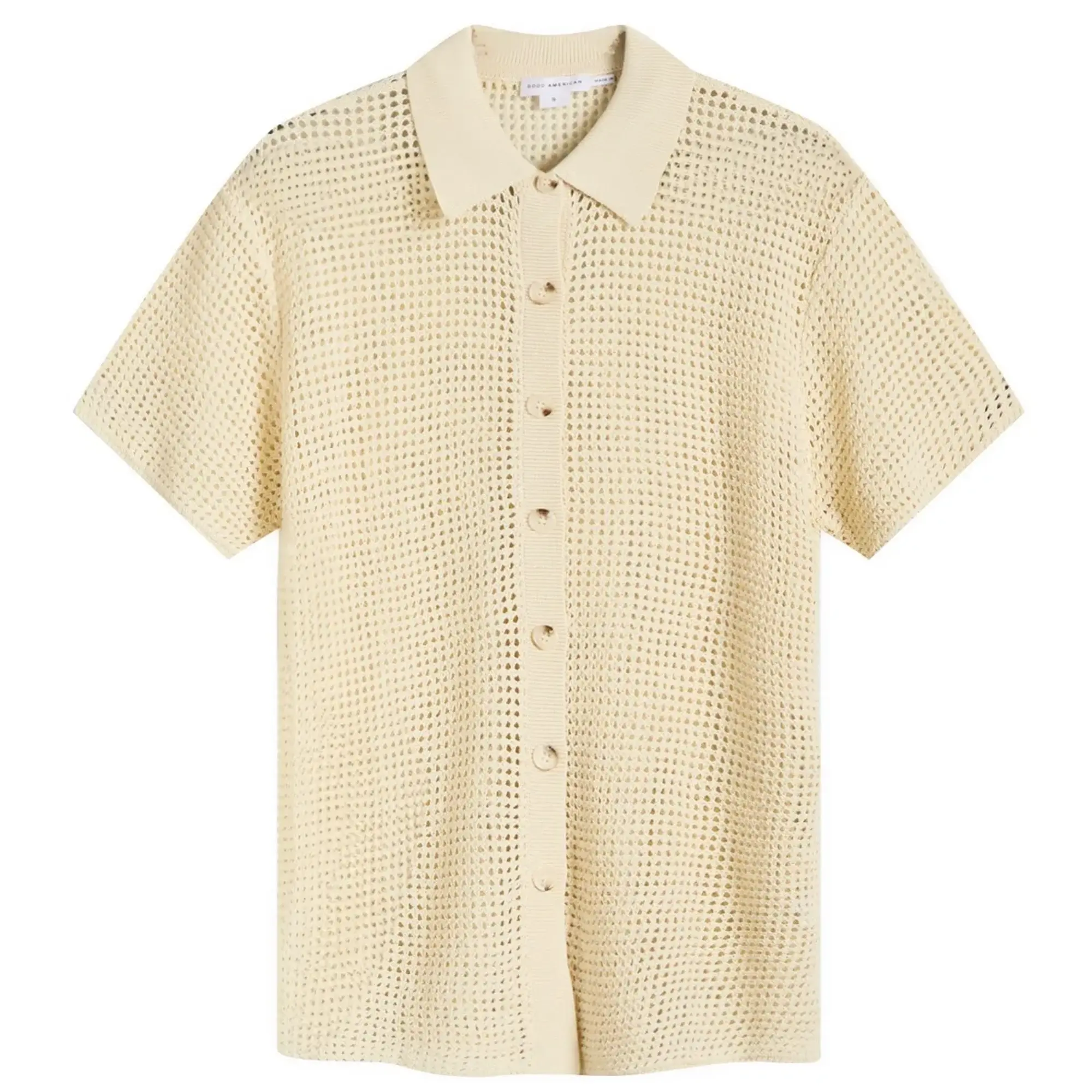 Good American Women's Crochet Shirt Ecru