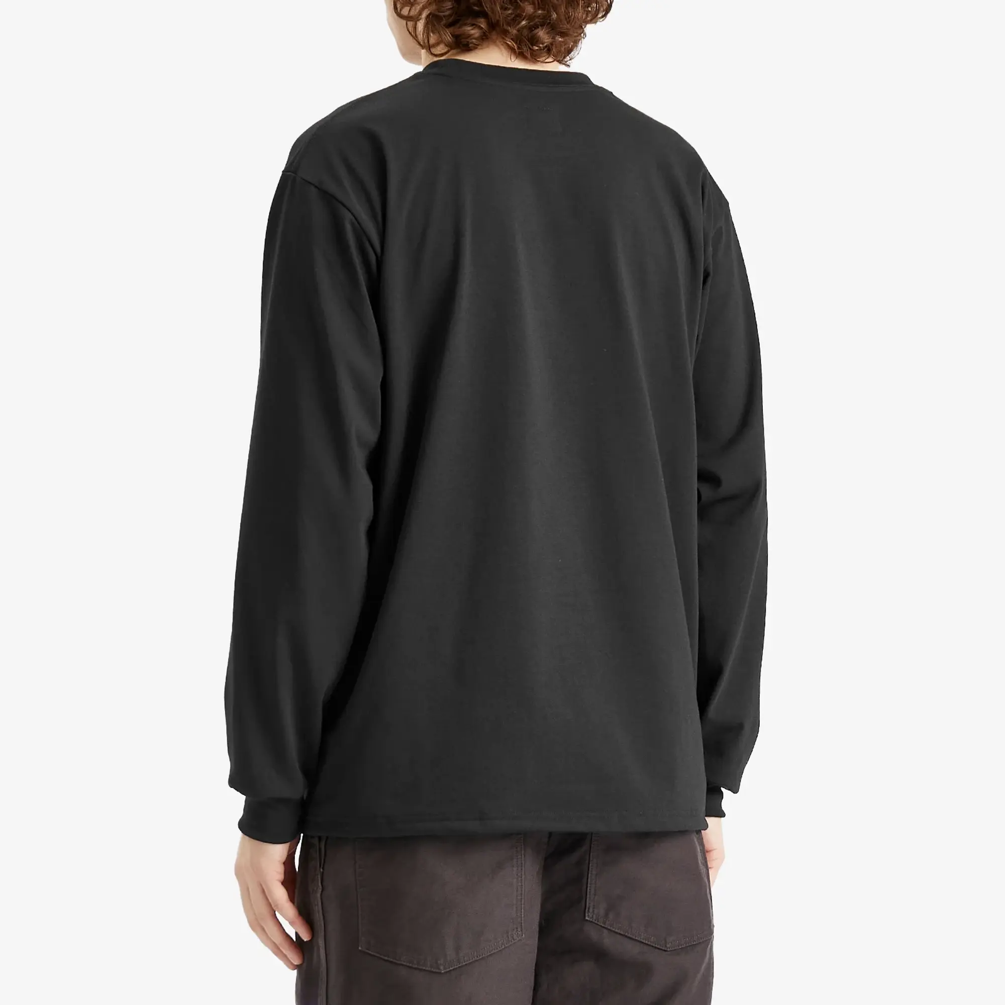 Needles Men's Papillion Long Sleeve Pocket T-Shirt Black