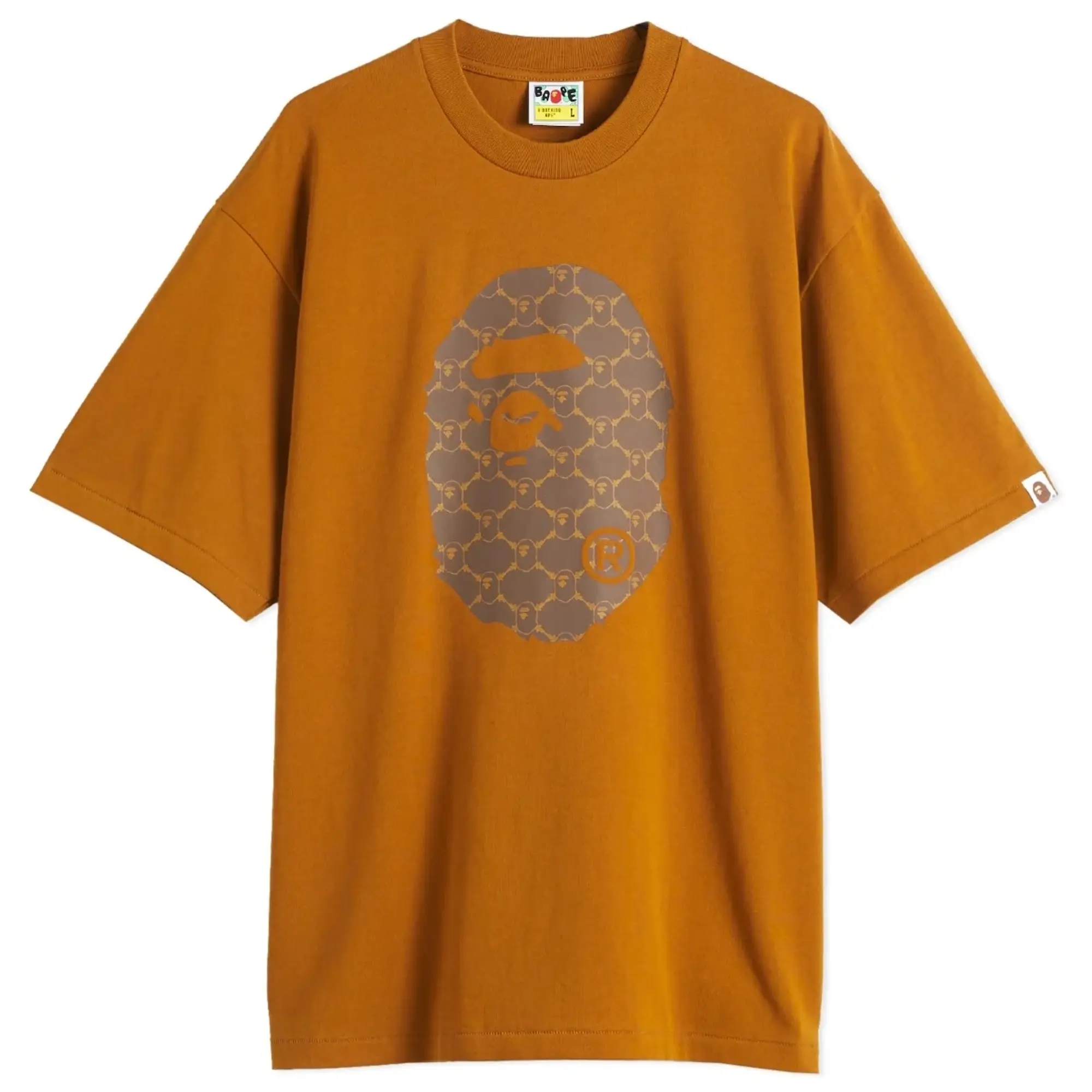 T-Shirt A Bathing Ape College Monogram Ape Head Relaxed Fit Tee Unisex Beige S