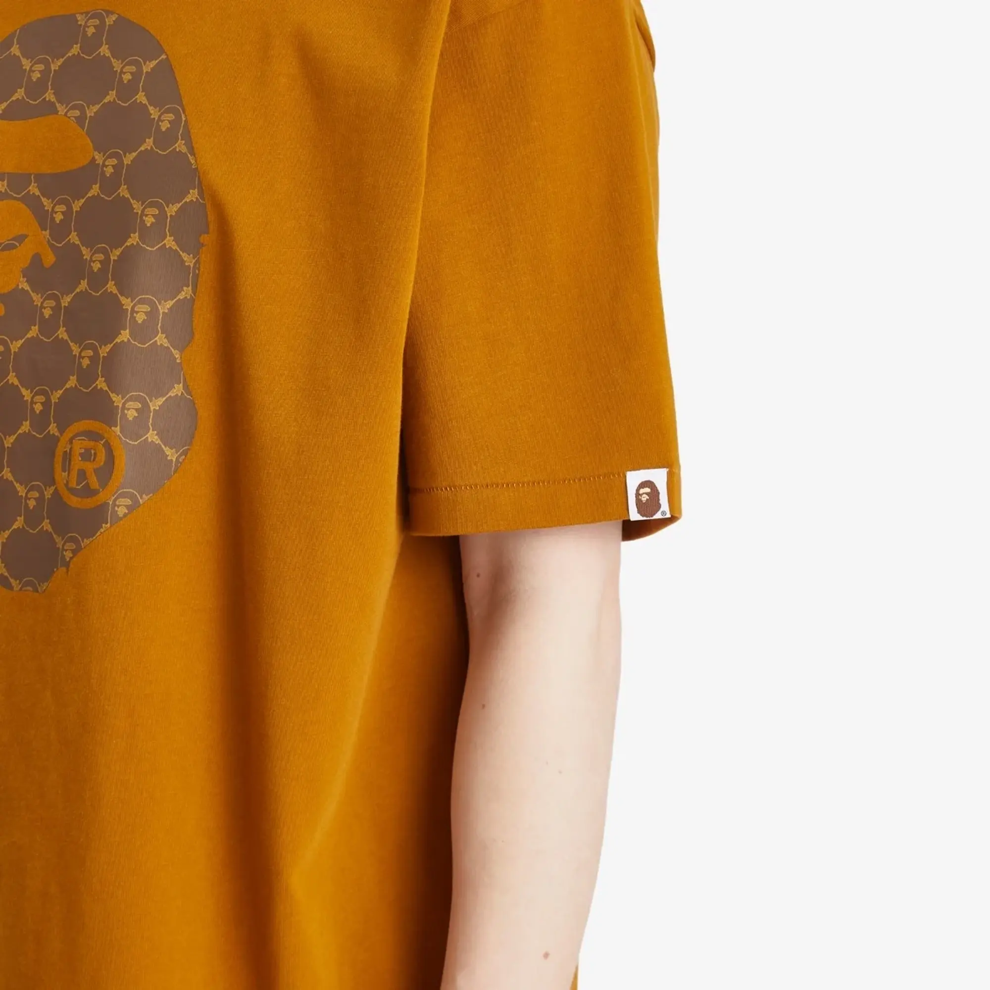 T-Shirt A Bathing Ape College Monogram Ape Head Relaxed Fit Tee Unisex Beige S