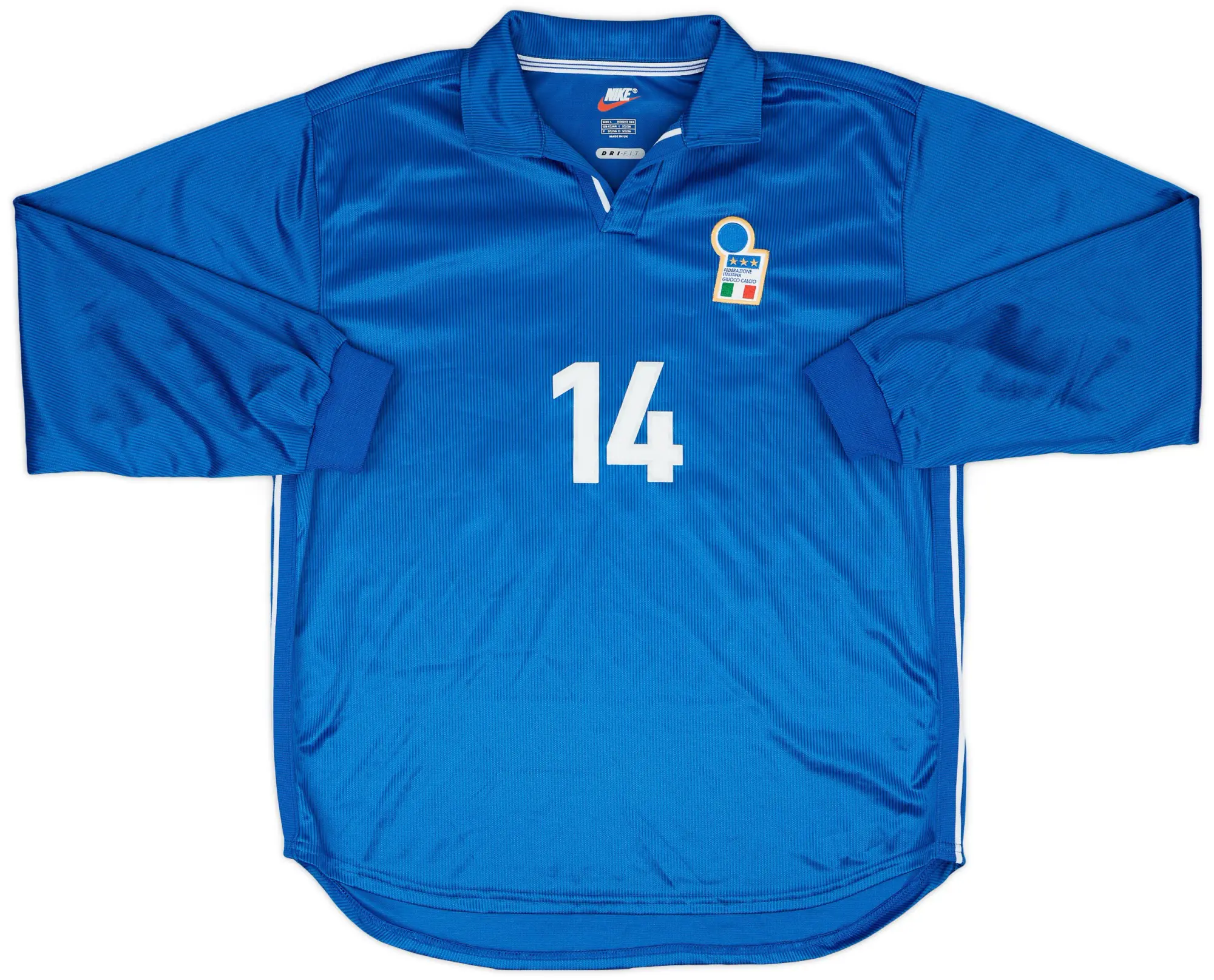 Nike 1997-98 Italy Match Issue Home L/S Shirt #14